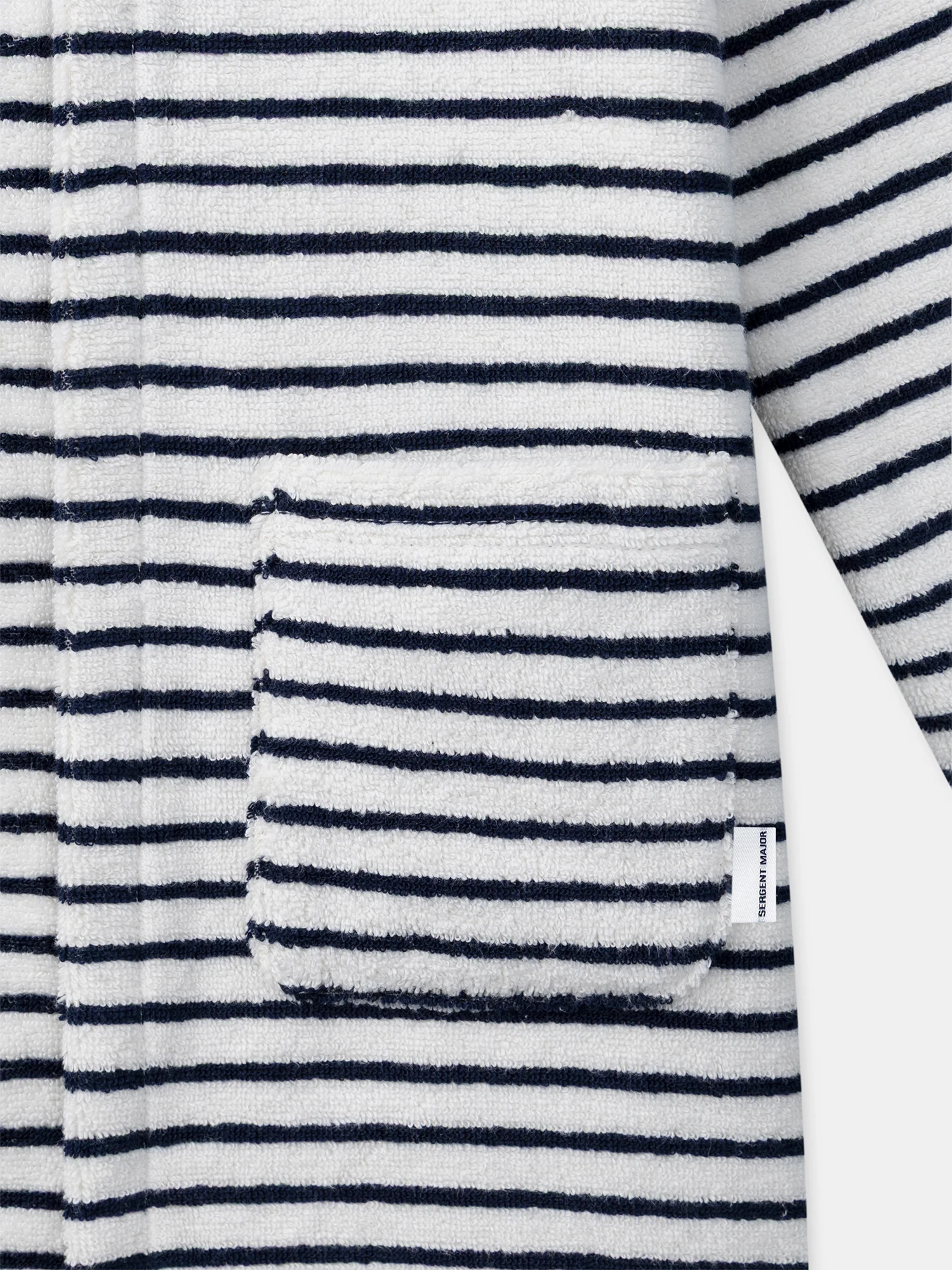 Accappatoio ecrù con strisce blu per ragazzi - Image 5