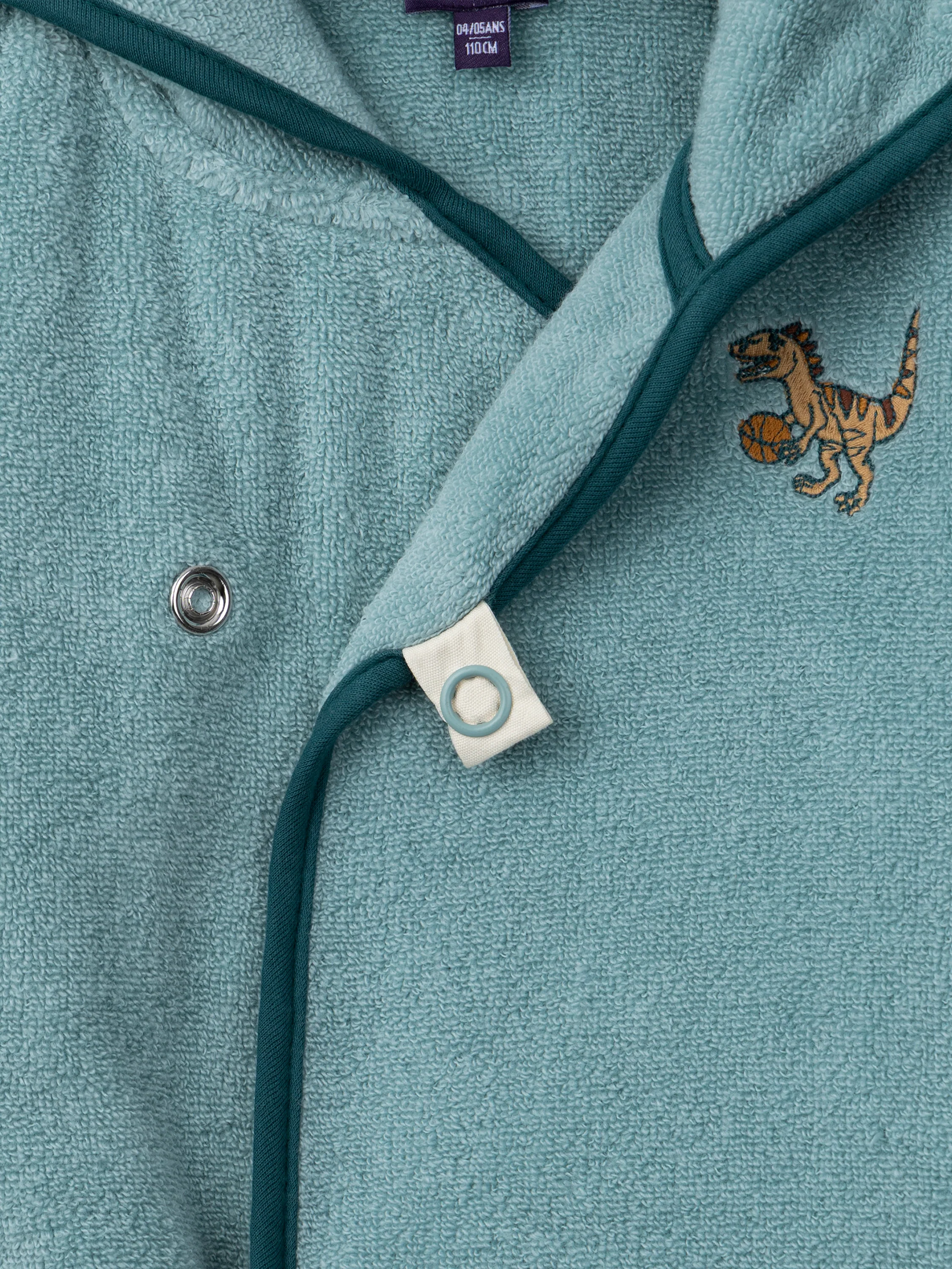 Accappatoio azzurro a cappuccio dinosauro bambino - Image 3