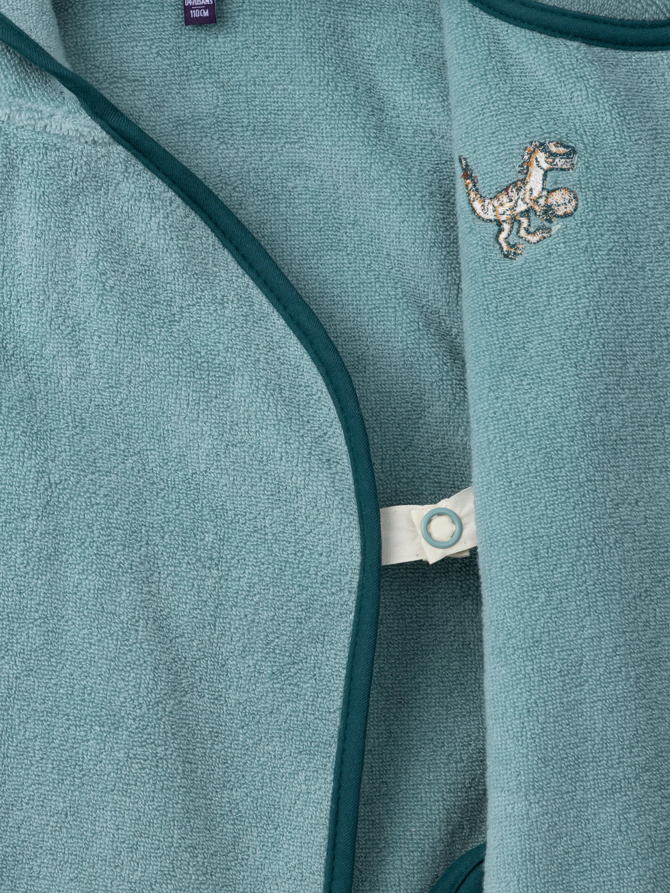 Accappatoio azzurro a cappuccio dinosauro bambino - Image 4