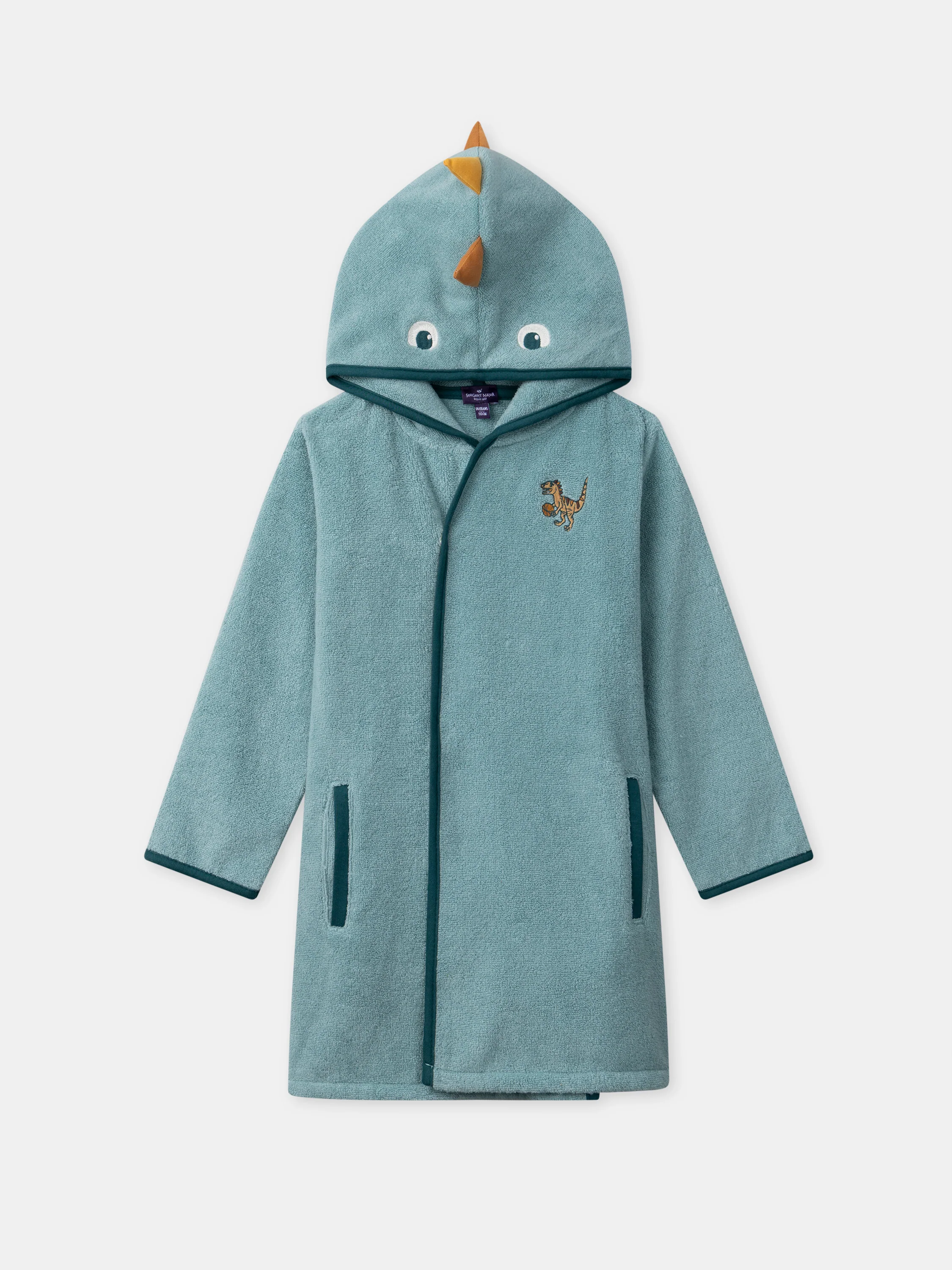 Accappatoio azzurro a cappuccio dinosauro bambino - Image 6