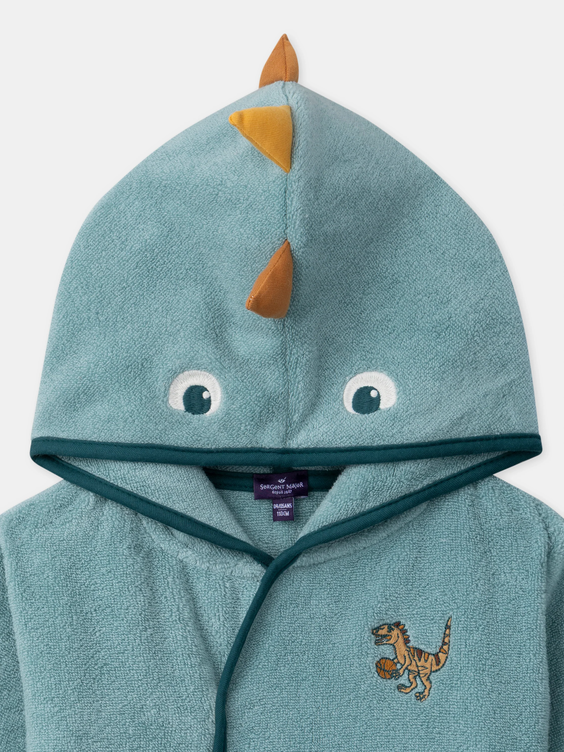 Accappatoio azzurro a cappuccio dinosauro bambino - Image 7