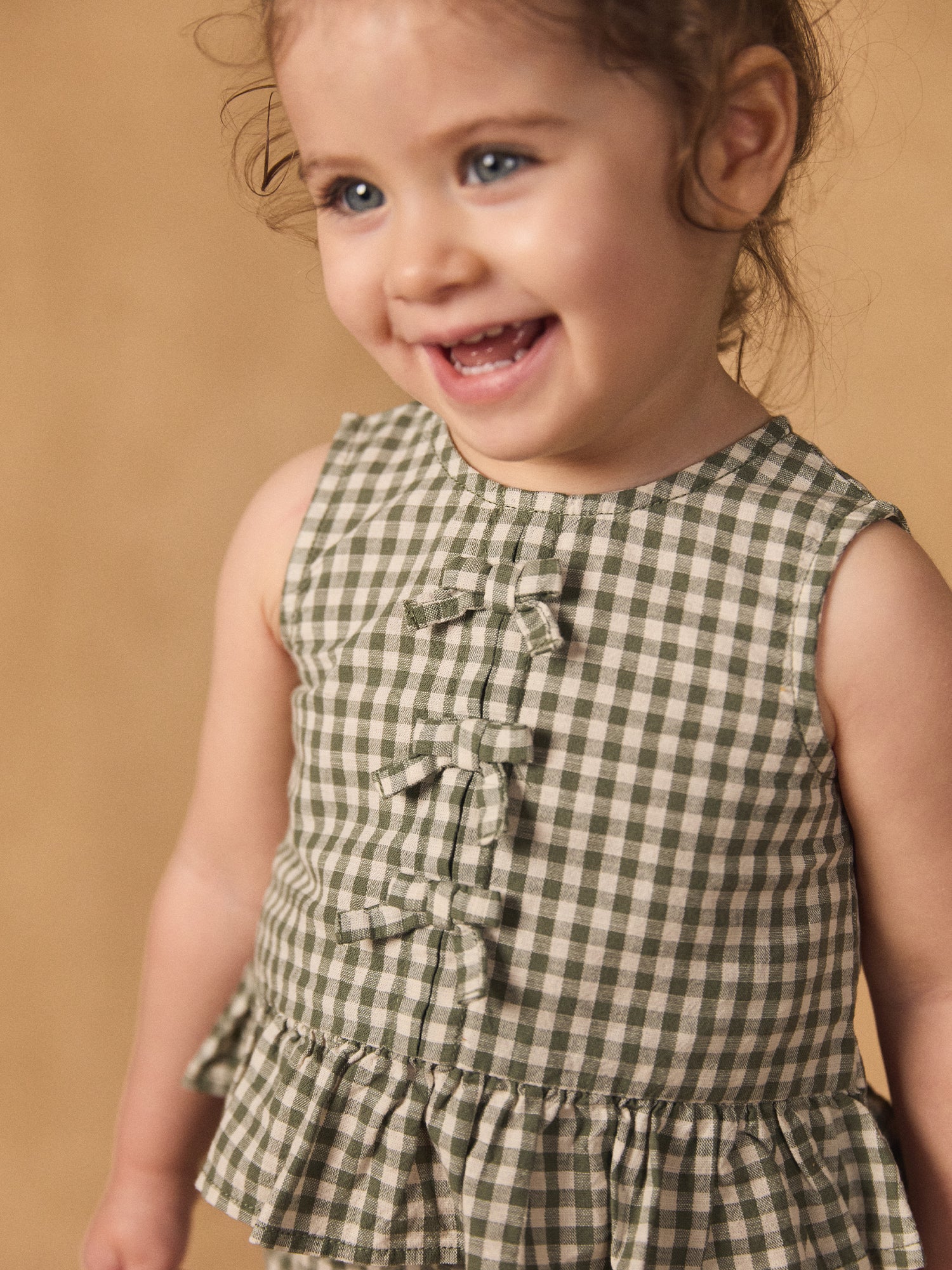 Blouse vichy à noeuds Bébé Fille - Image 3