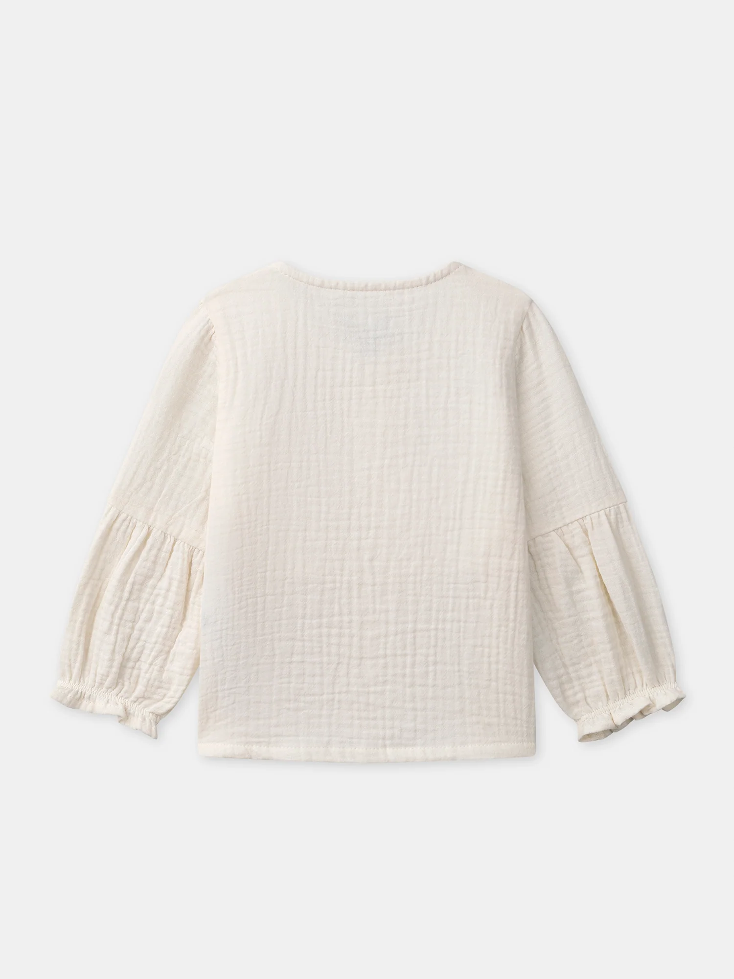 Blusa avorio con ricami floreali per bambina - Image 6