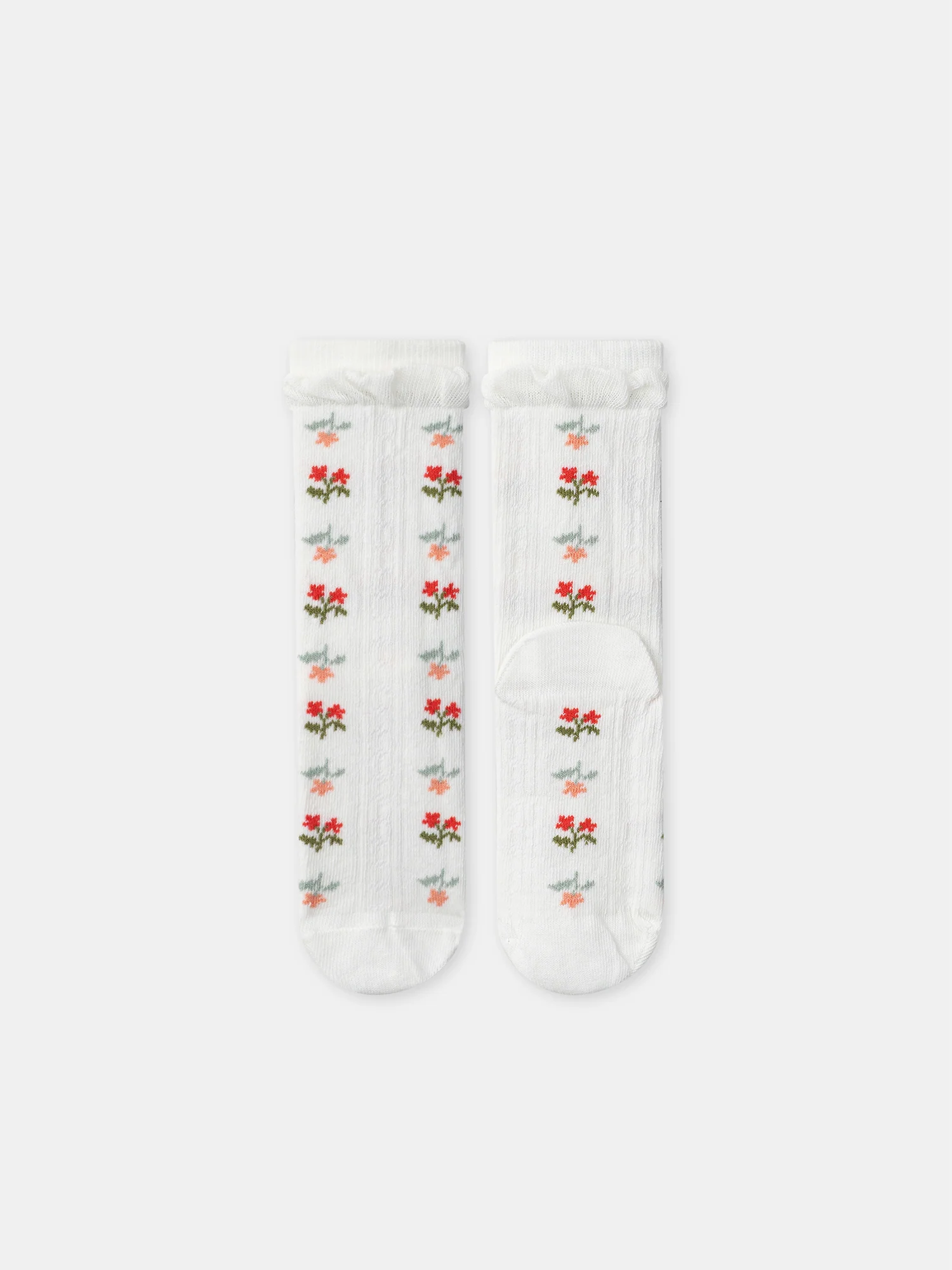 Calze Avorio con Fiori e Volant per Ragazza - Image 3