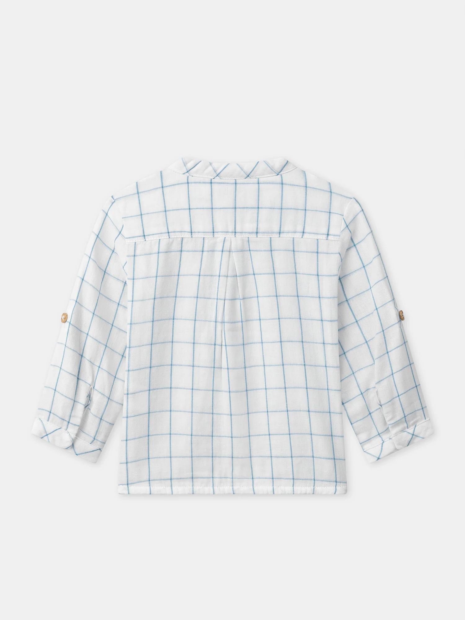 Camicia a scacchi beige per bebé - Image 4