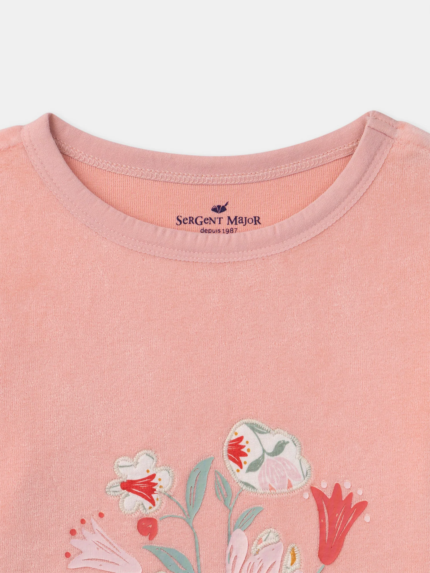 Camicia da notte stampata corallo con bouquet per ragazze - Image 3