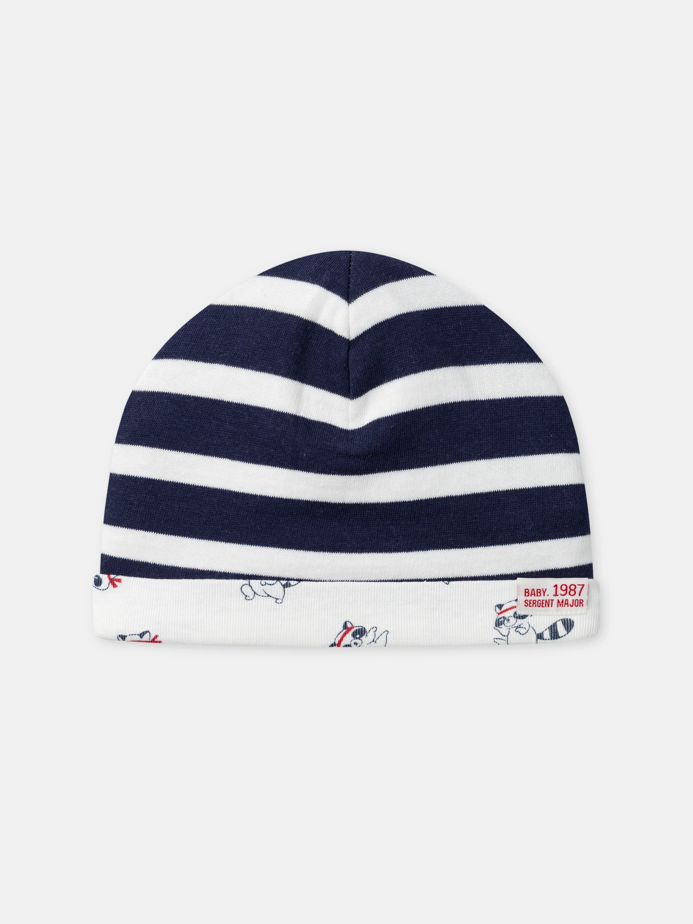 Cappello reversibile con strisce o stampa di procione per bebé bambino - Image 3