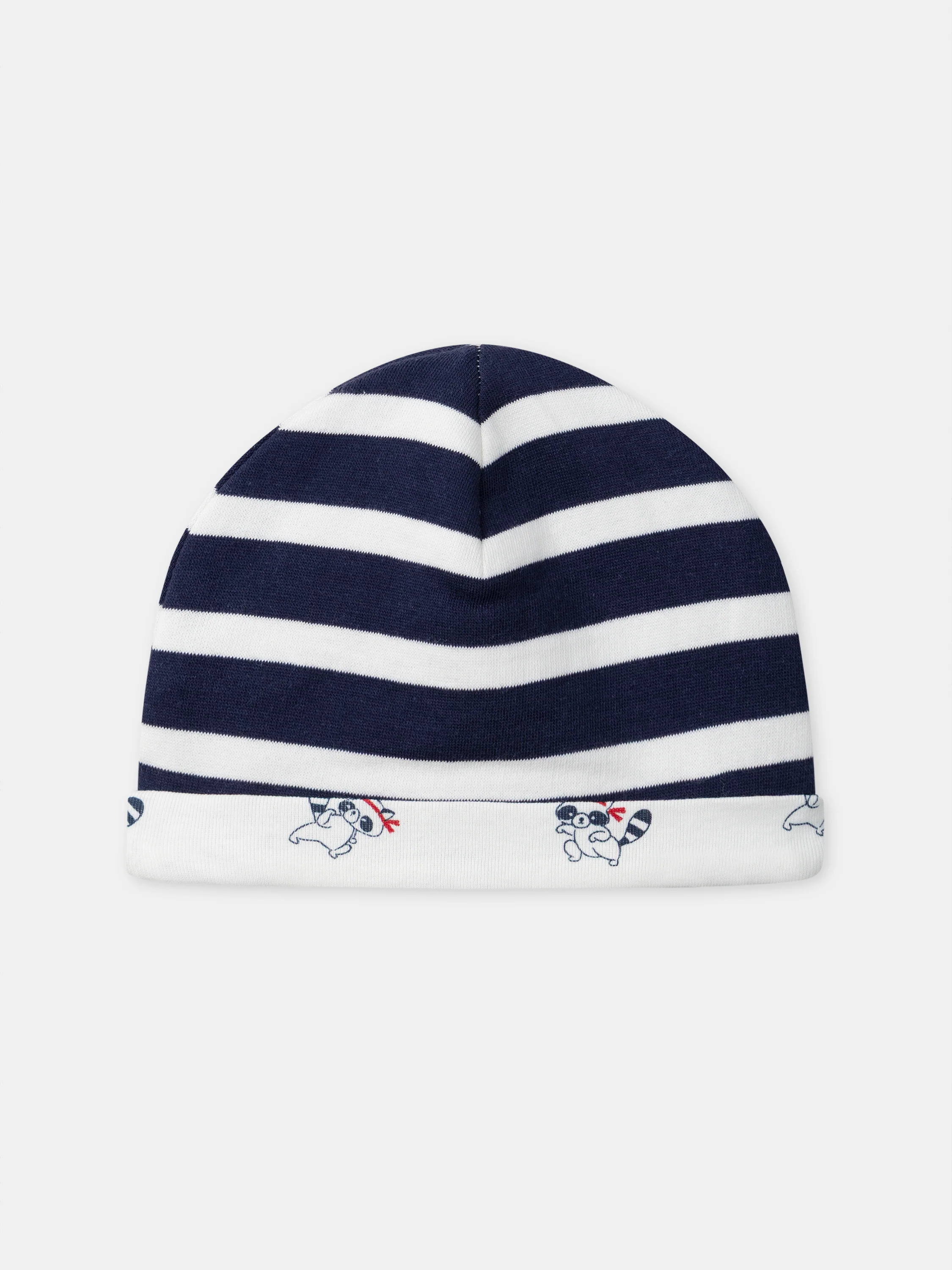 Cappello reversibile con strisce o stampa di procione per bebé bambino - Image 6