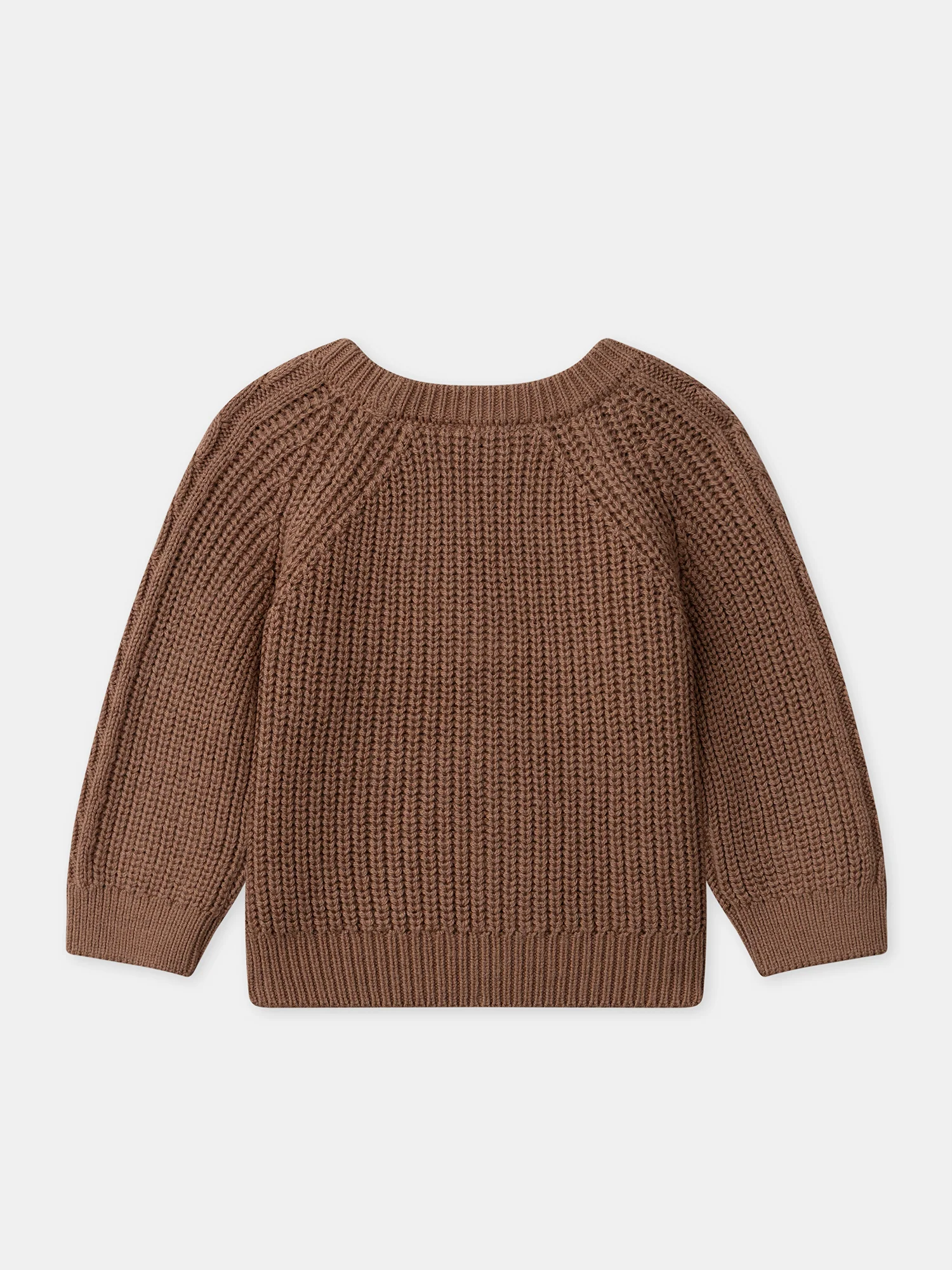 Cardigan marrone in maglia twist per bambino - Image 6