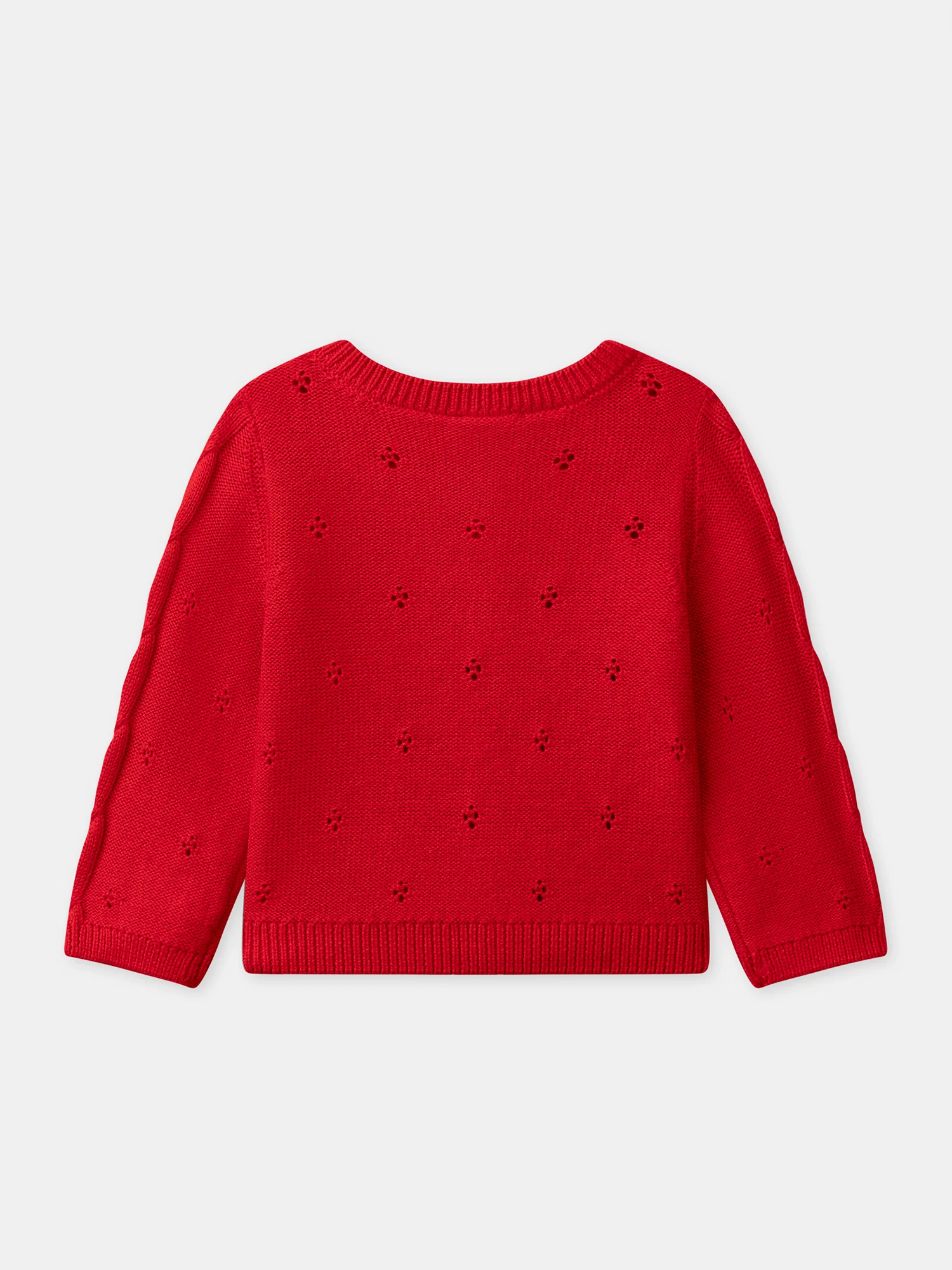 Cardigan rosso con ricami a cuore per bambine - Image 6