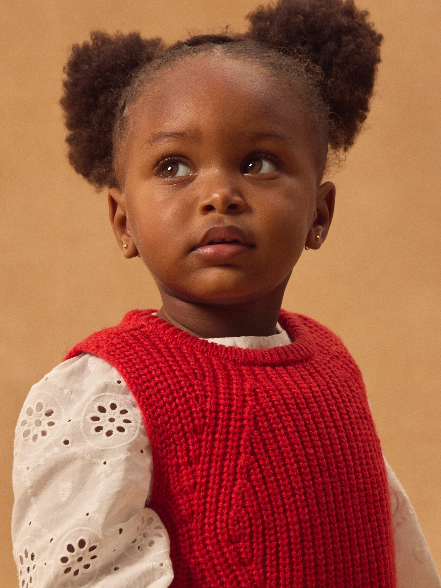 Cardigan Senza Maniche Rosso per Bambina - Image 3