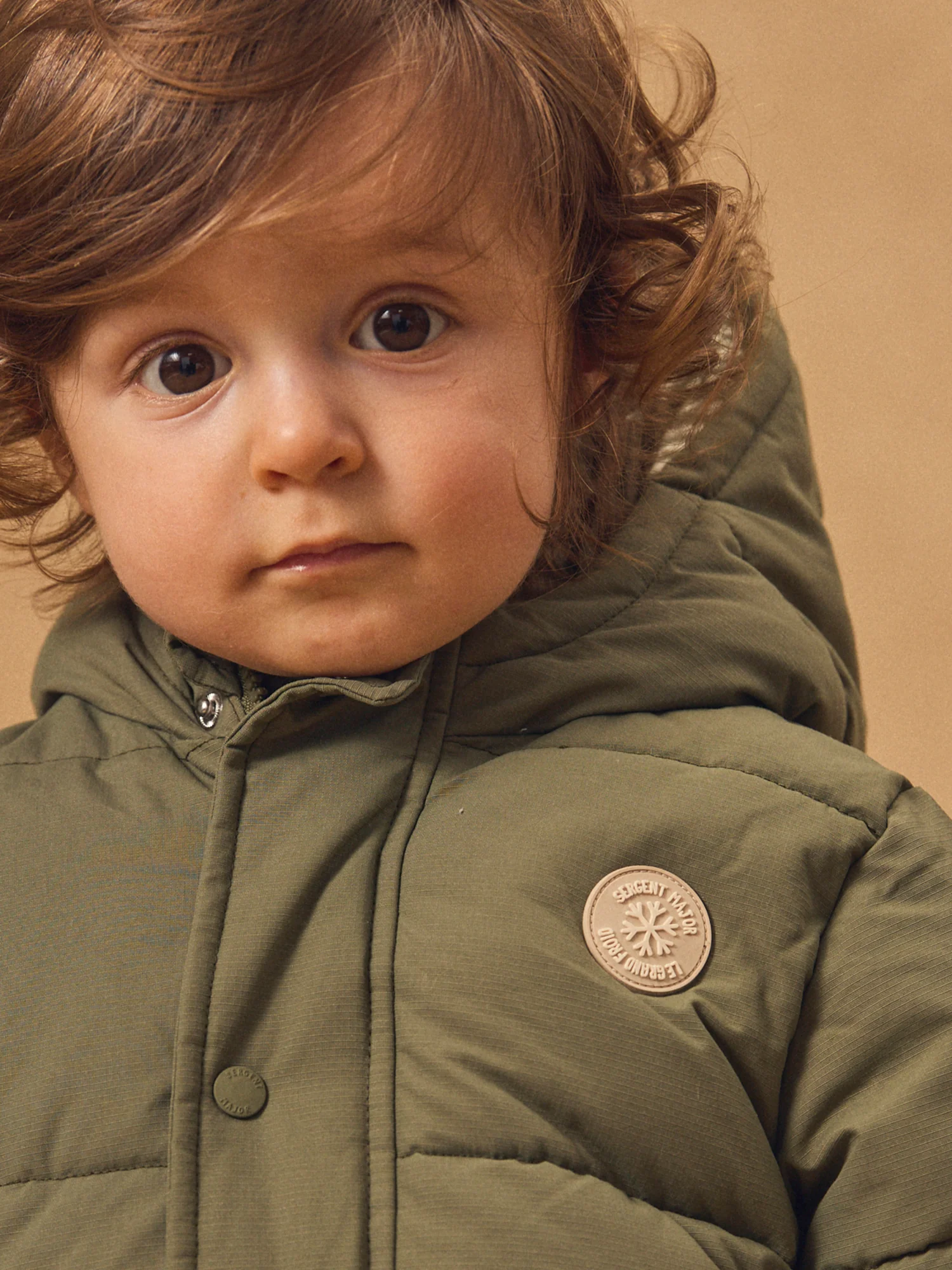 Giacca in Piuma Verde Kaki Bambino - Image 3