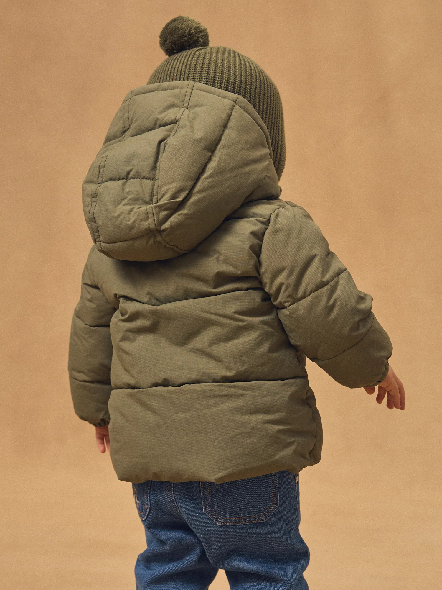 Giacca in Piuma Verde Kaki Bambino - Image 4