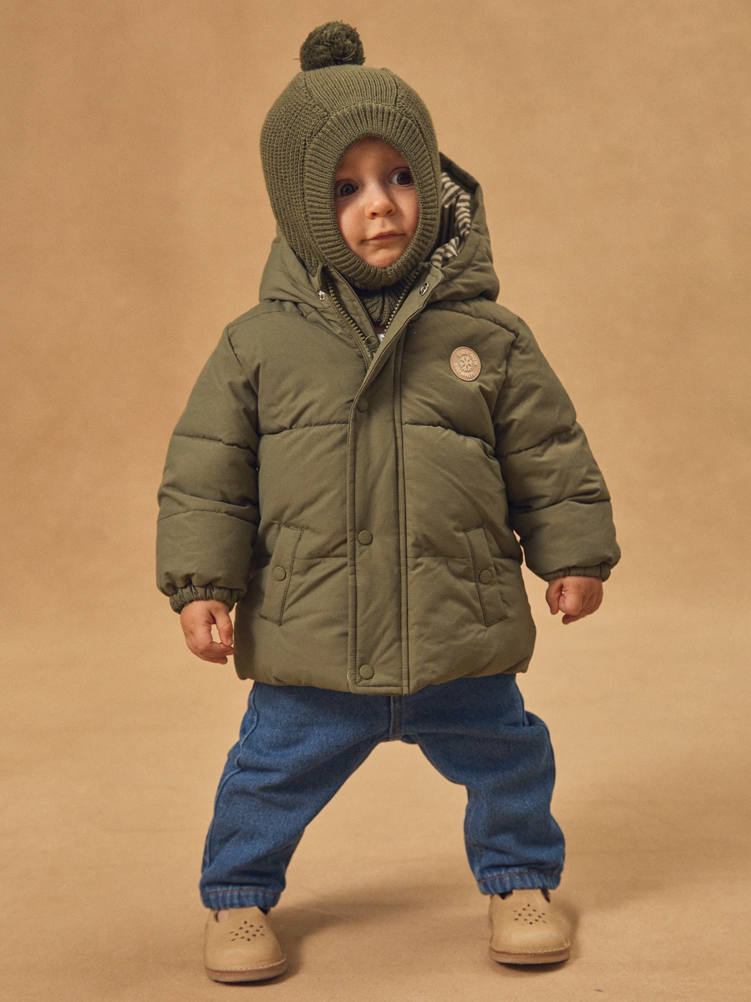 Giacca in Piuma Verde Kaki Bambino - Image 5
