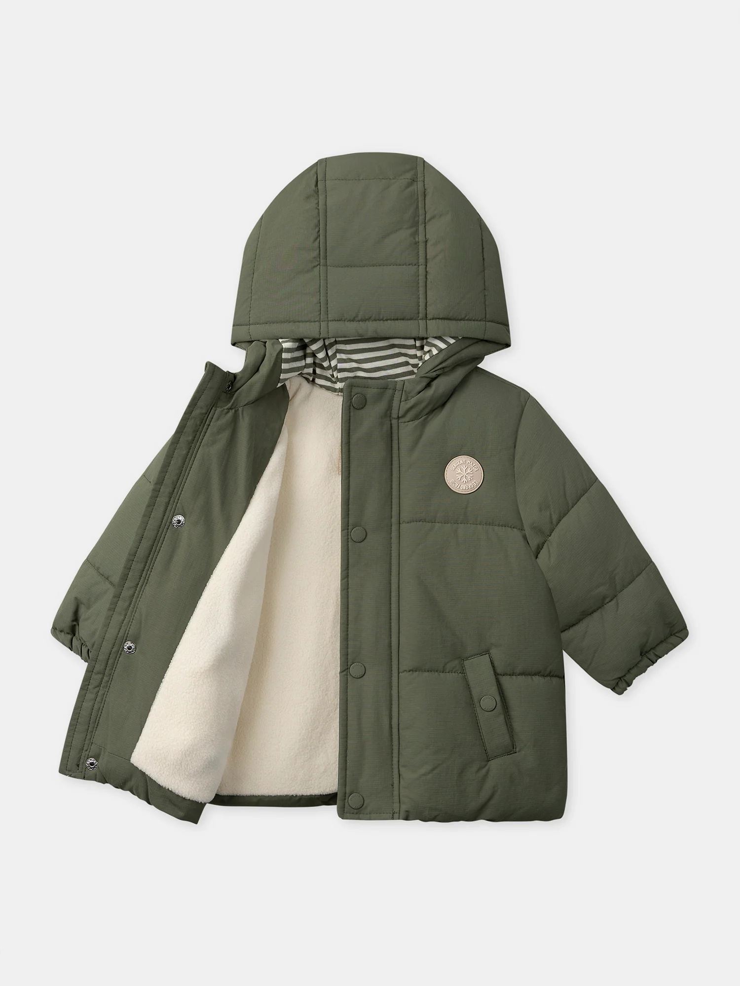 Giacca in Piuma Verde Kaki Bambino - Image 6