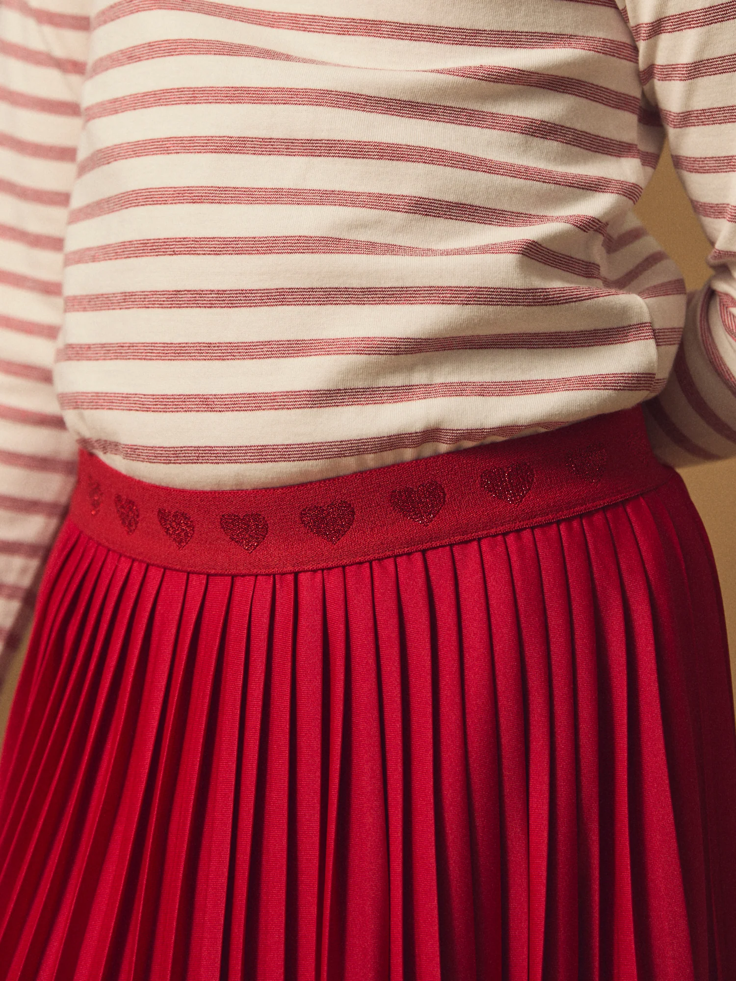 Gonna plissettata rossa per ragazze - Image 3