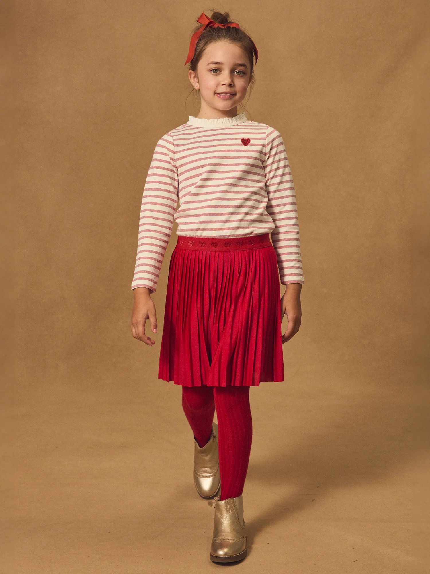 Gonna plissettata rossa per ragazze - Image 5