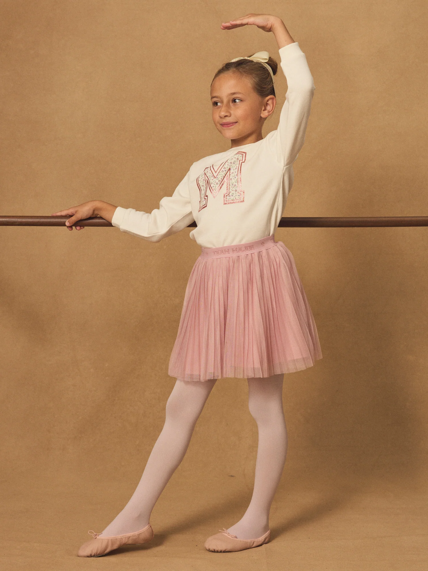 Gonna Plissettata in Tulle Rosa per Ragazze - Image 4