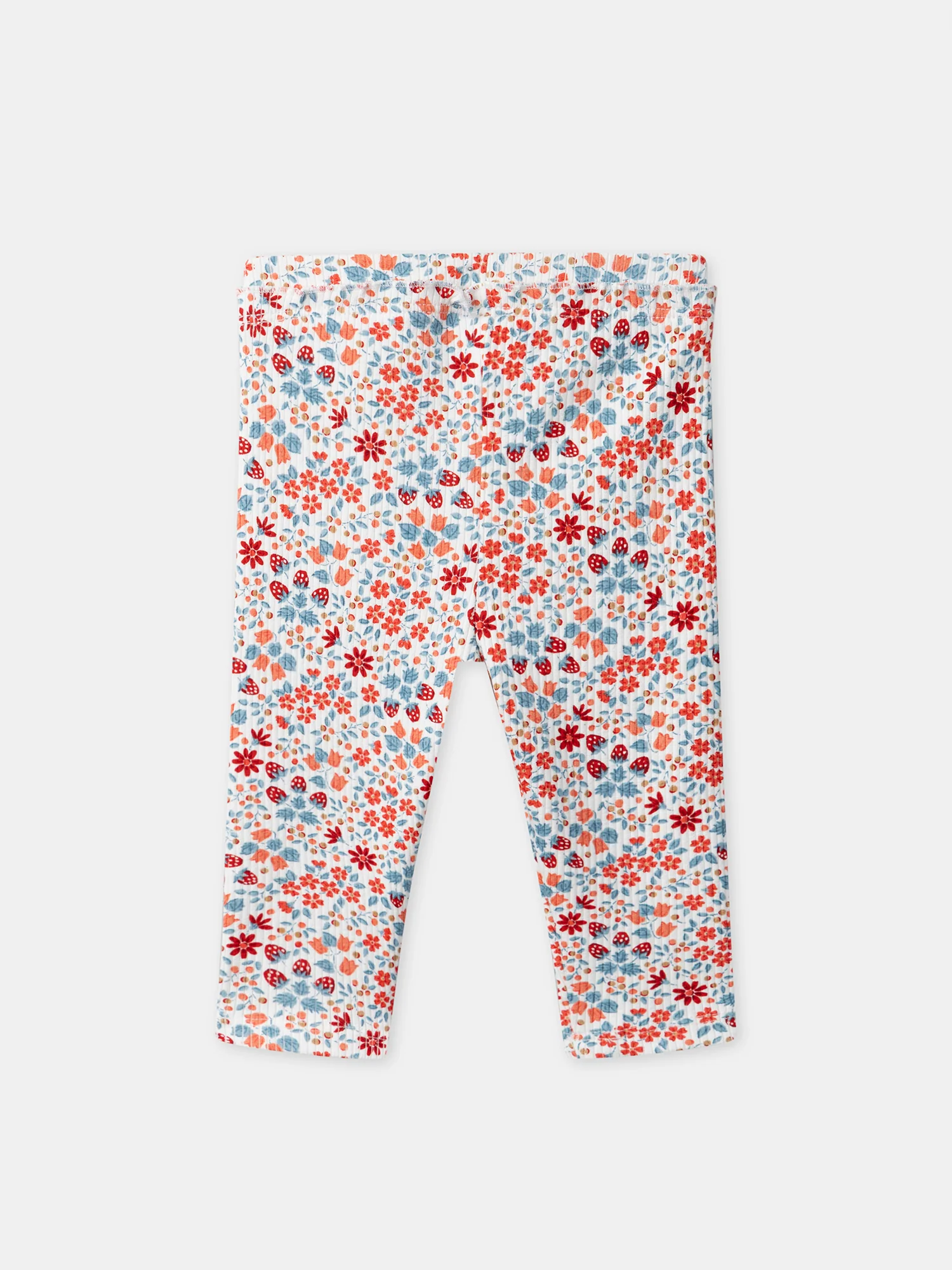 Leggings a stampa floreale con fragole per bambine - Image 3