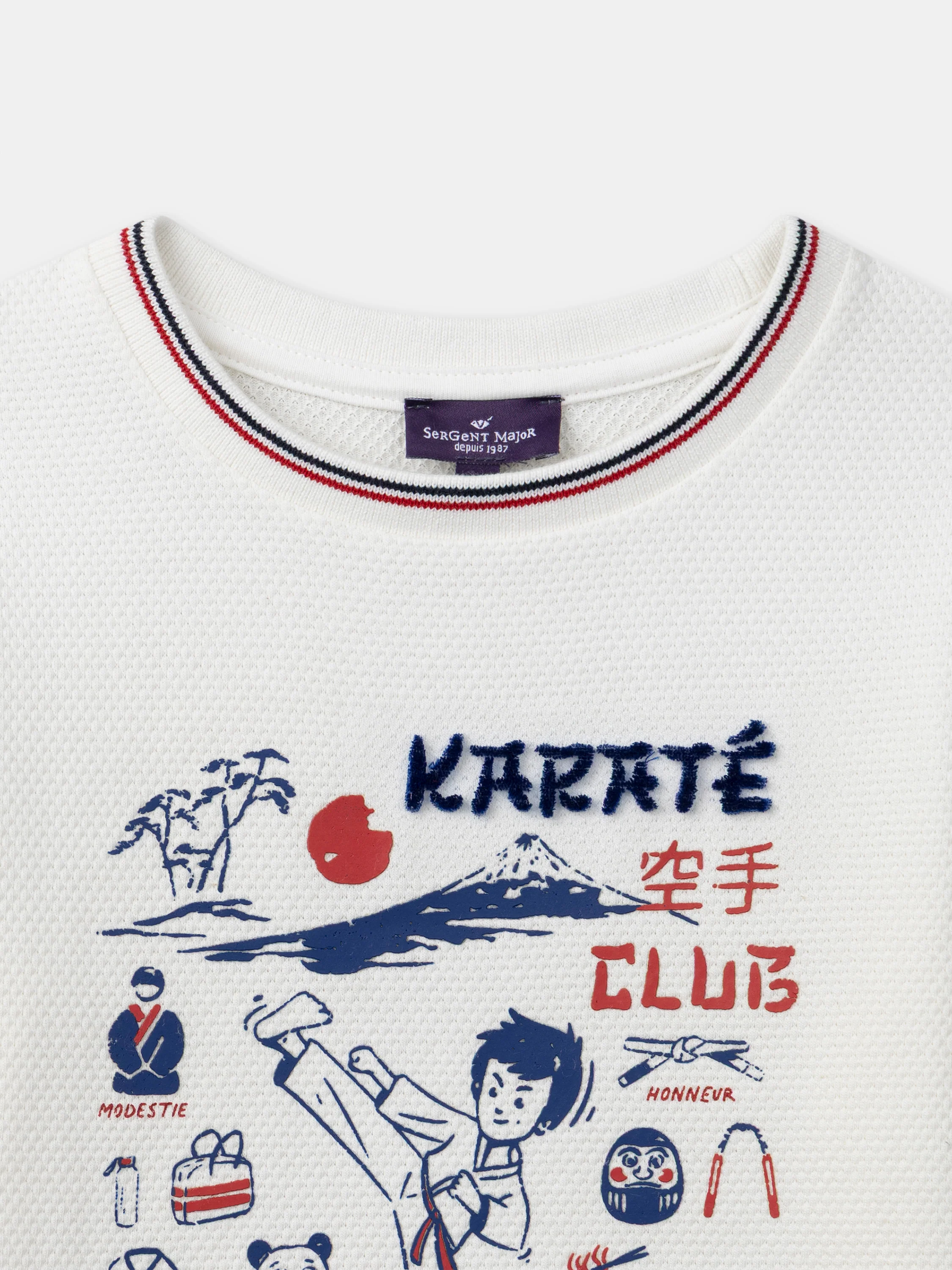 Maglietta bianca con stampa del Giappone e maniche lunghe per bambini - Image 4
