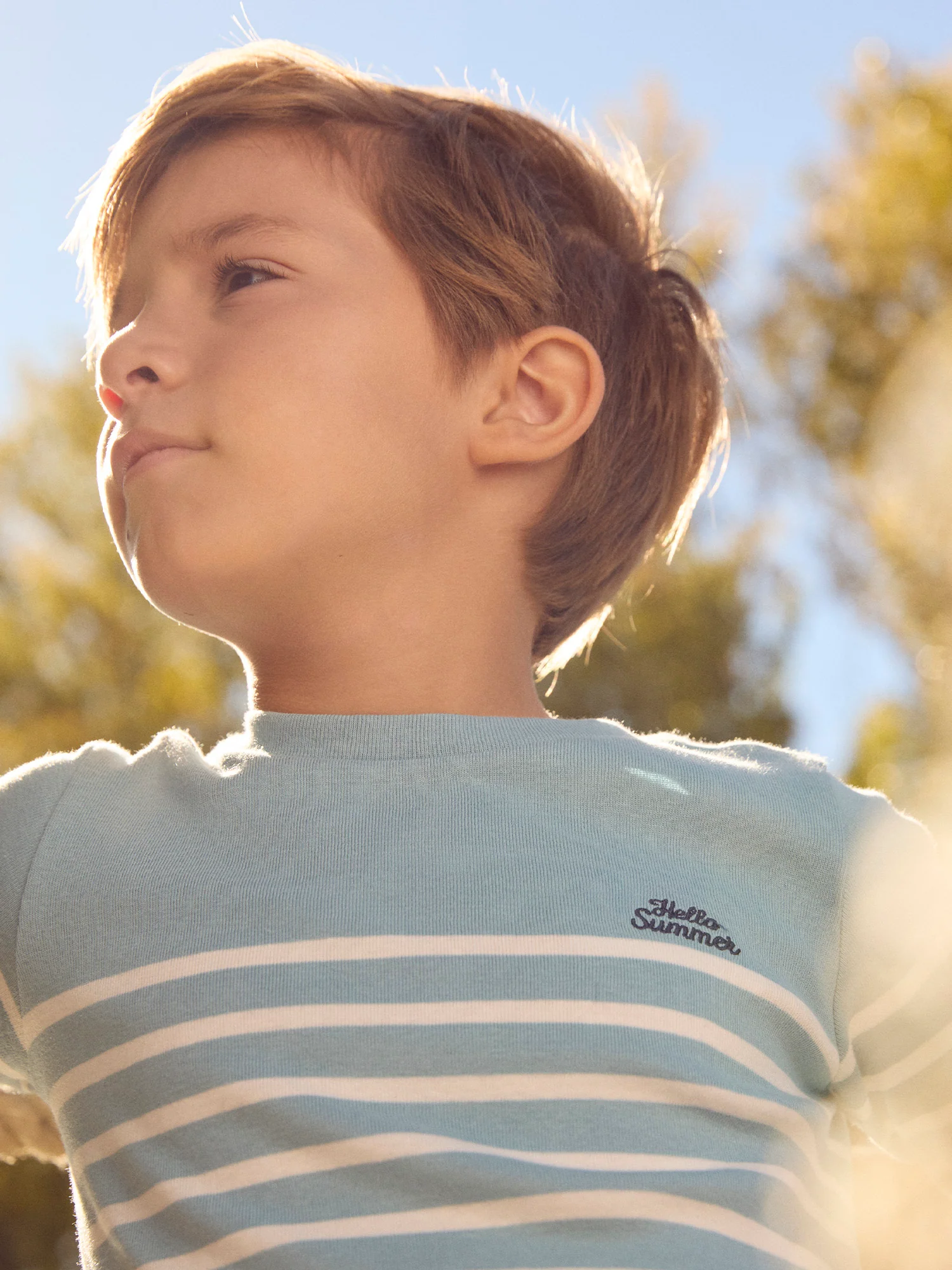 Maglietta blu a righe con maniche lunghe per ragazzi - Image 3