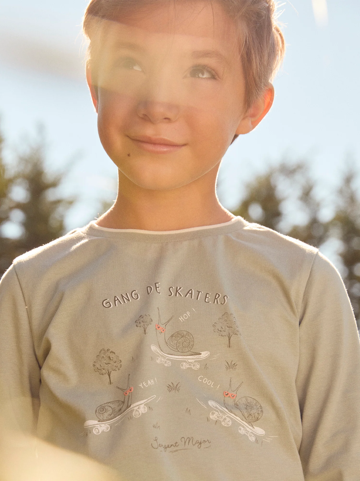 T-shirt verde a maniche lunghe per ragazzi - Image 3