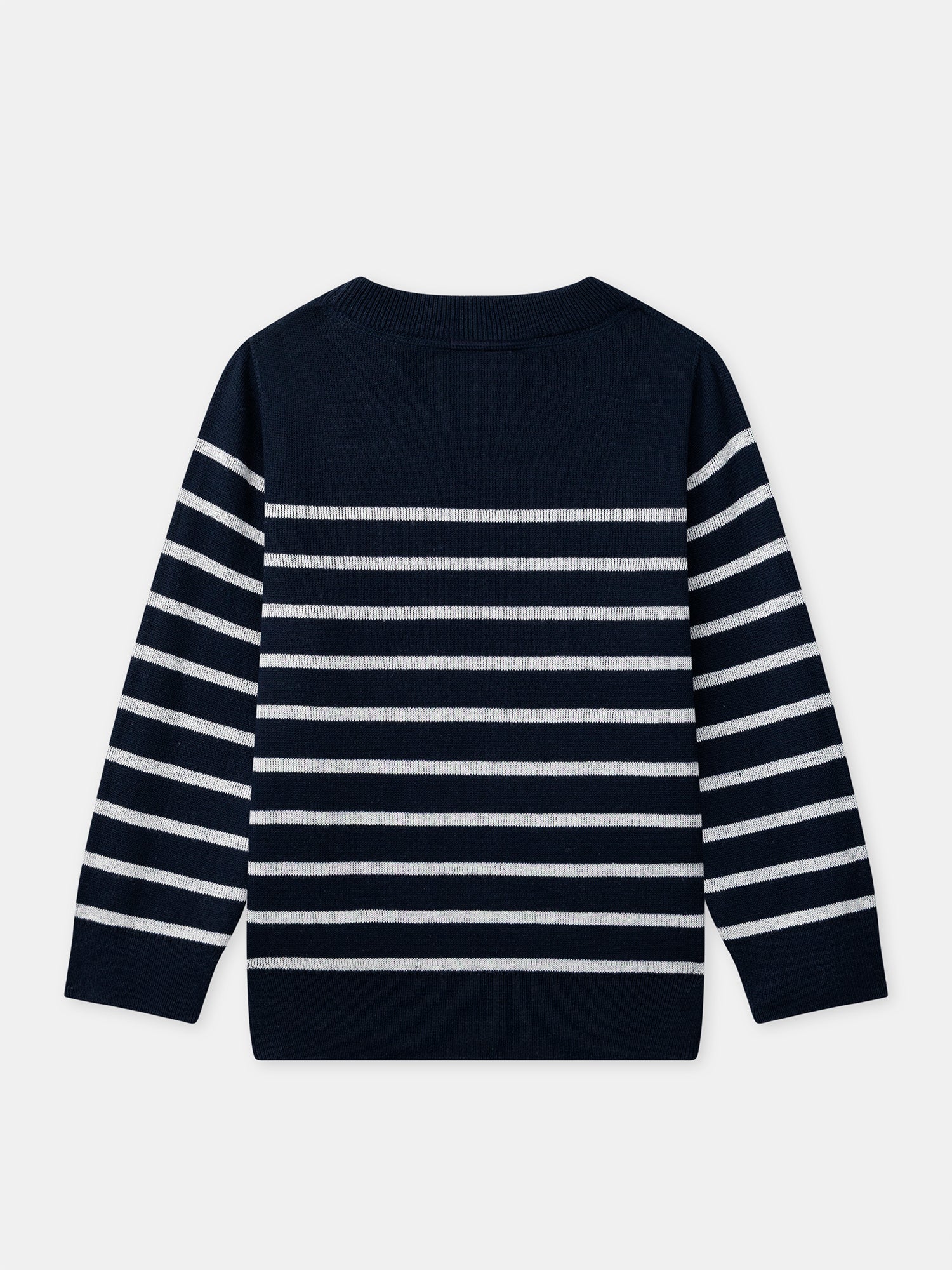 Maglione reversibile blu marino di colore uniforme o a righe per ragazzi - Image 10