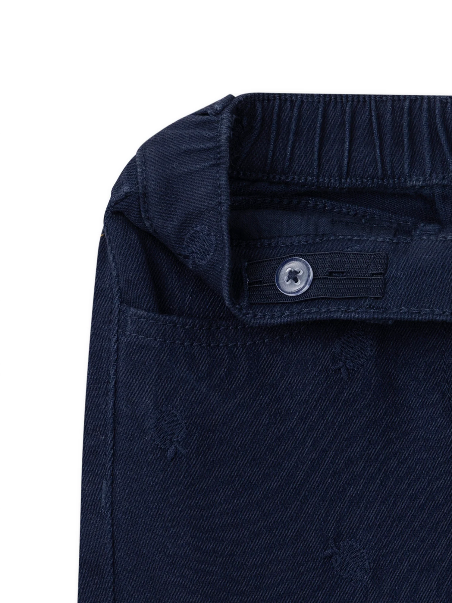 Pantaloni cargo blu marine con ricami di mele per ragazze - Image 5