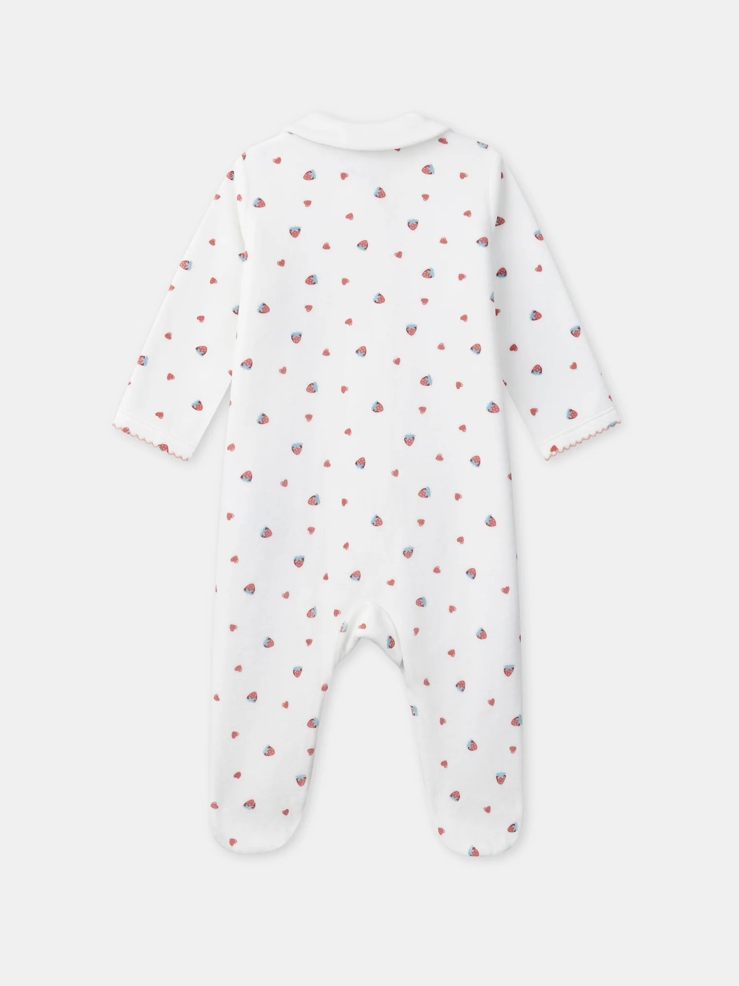 Pigiama bianco con stampa di fragole per bambina - Image 6
