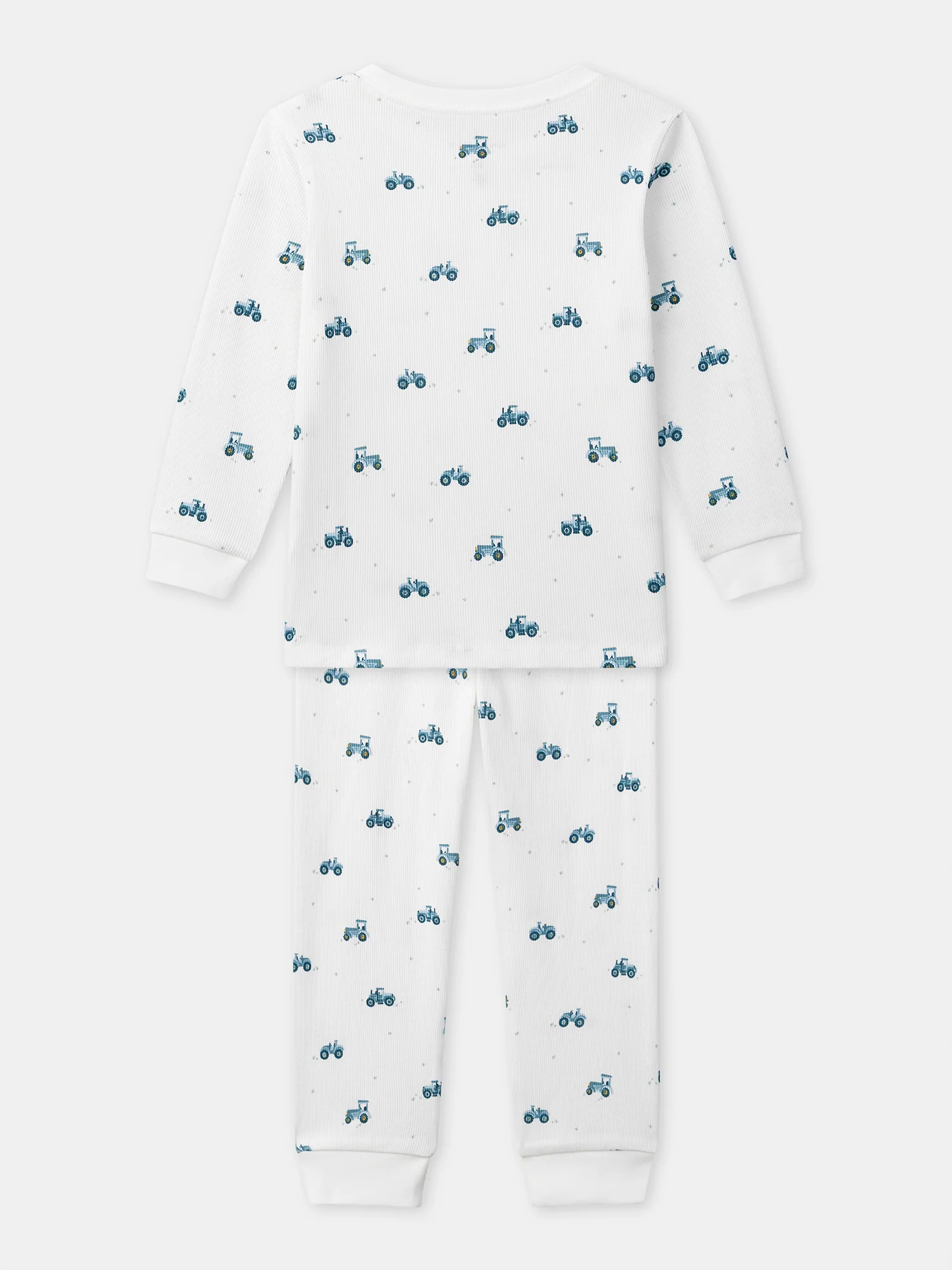 Pigiama bianco stampato con trattori per bambini - Image 10
