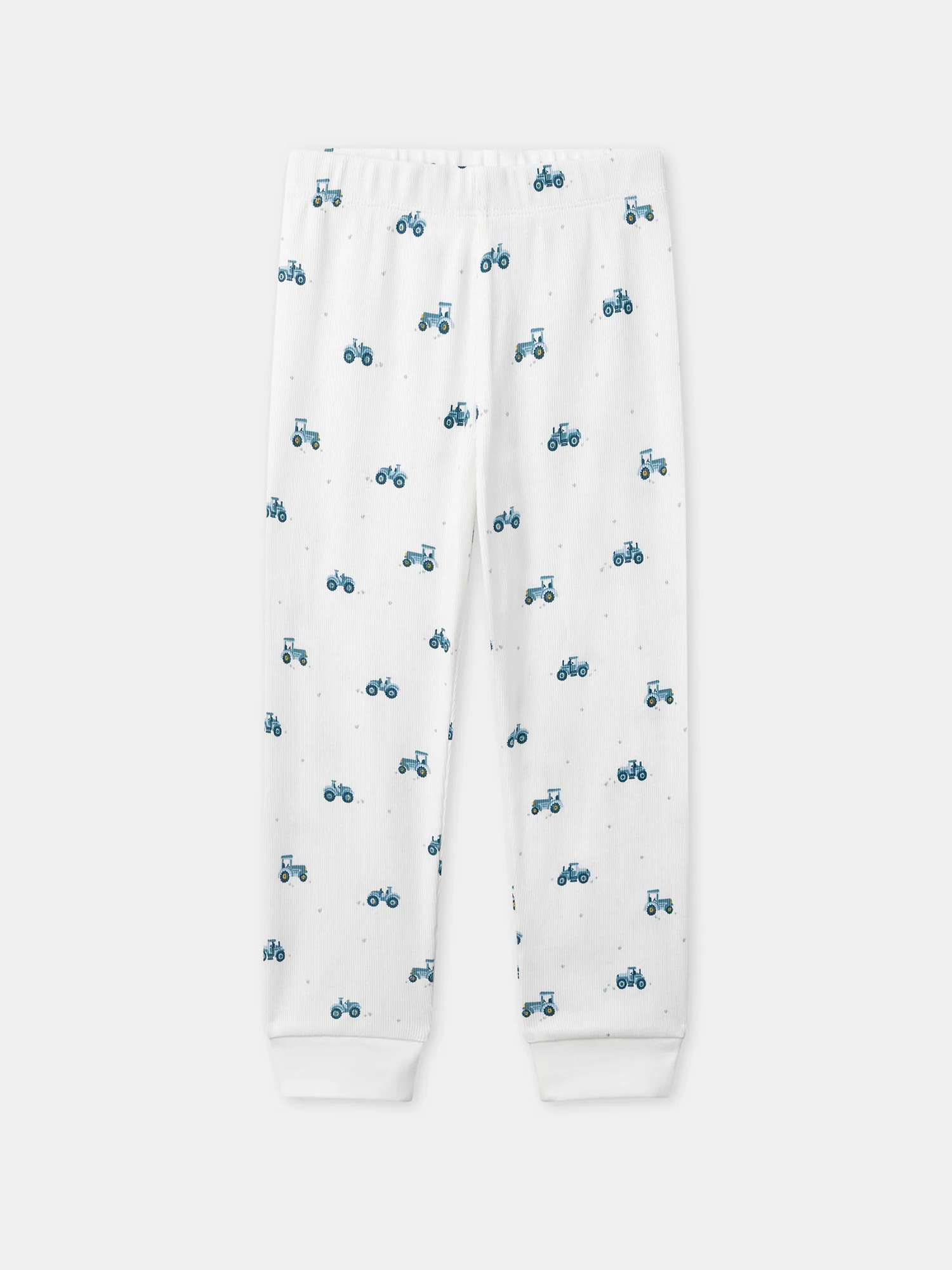 Pigiama bianco stampato con trattori per bambini - Image 7