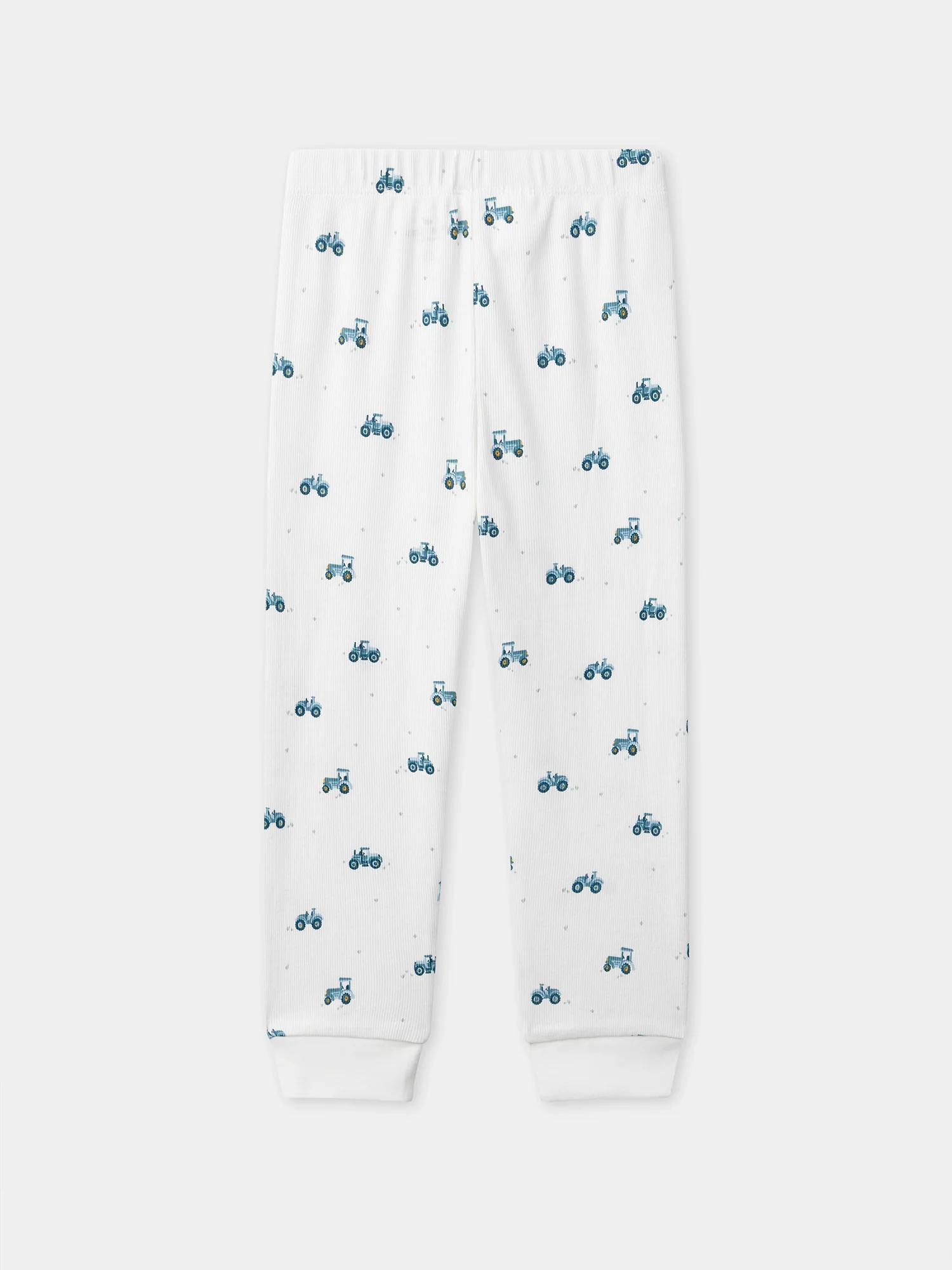 Pigiama bianco stampato con trattori per bambini - Image 9