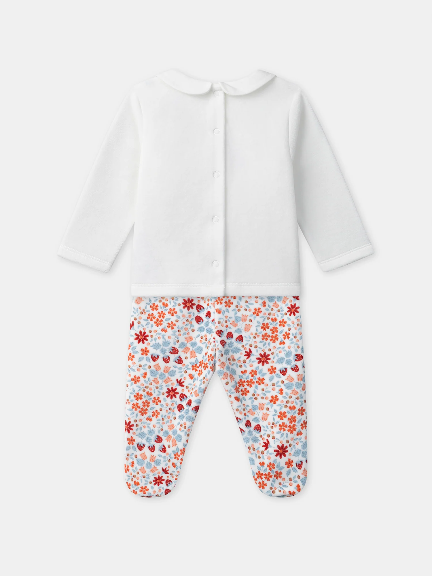 Pigiama per bambina con ricamo di coniglio e stampa floreale - Image 9