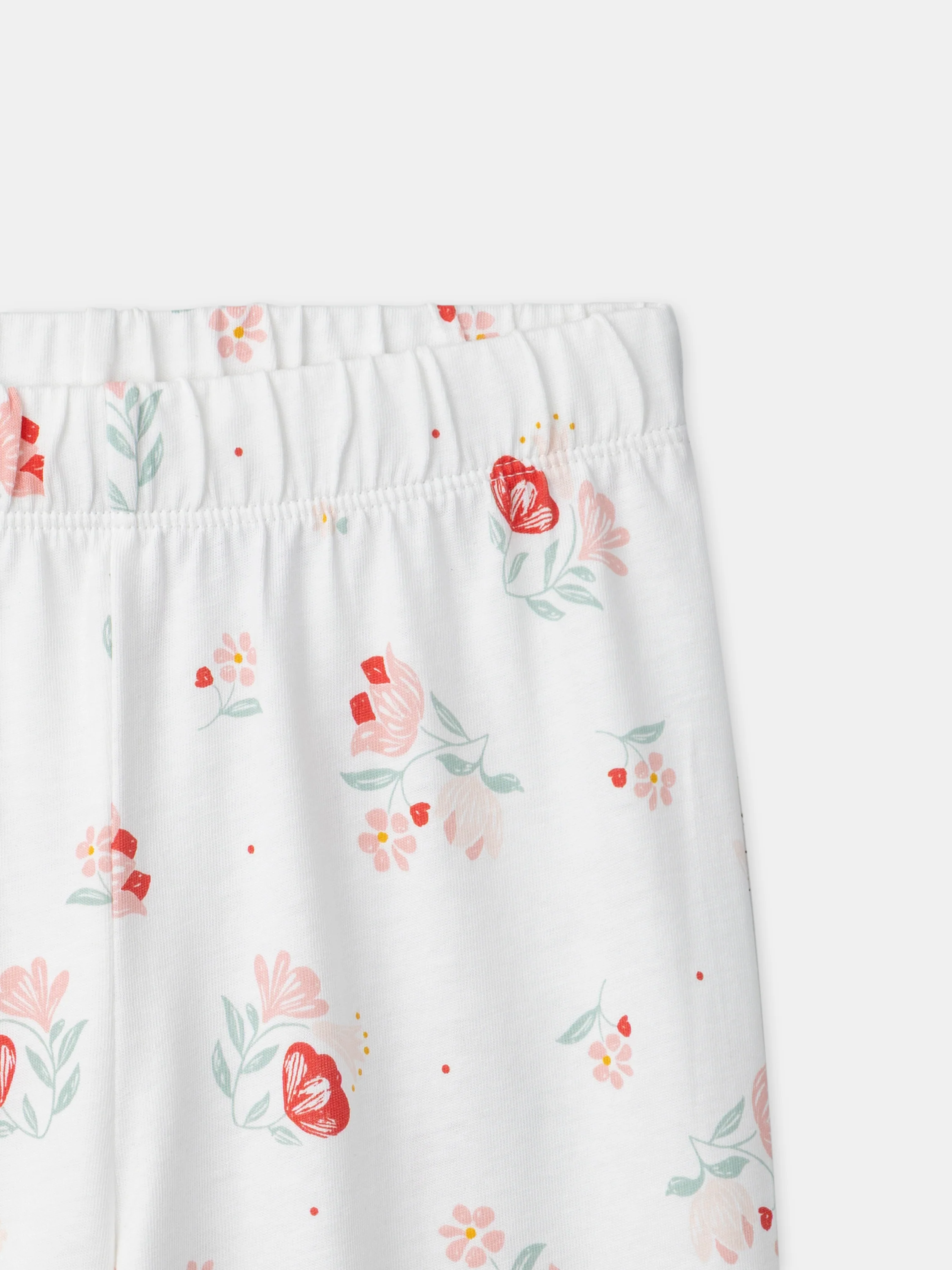 Pigiama ecru con stampa floreale per ragazze - Image 8