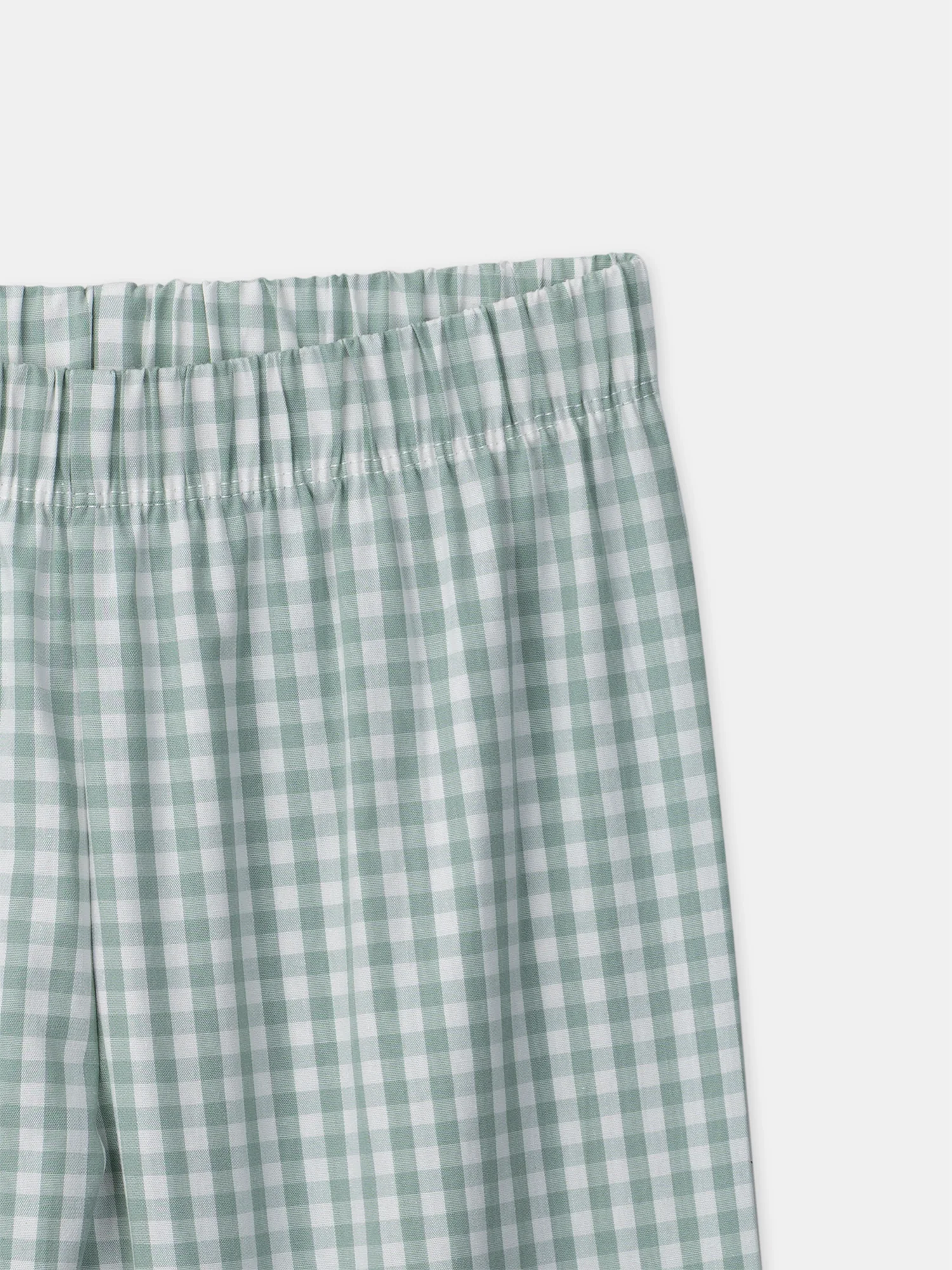 Pigiama a quadri verdi con stampa di cuori per bambina - Image 8