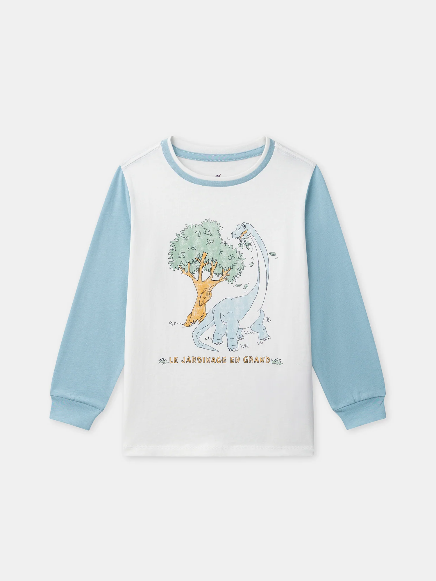 Pigiama blu con stampa di dinosauro per bambino - Image 4