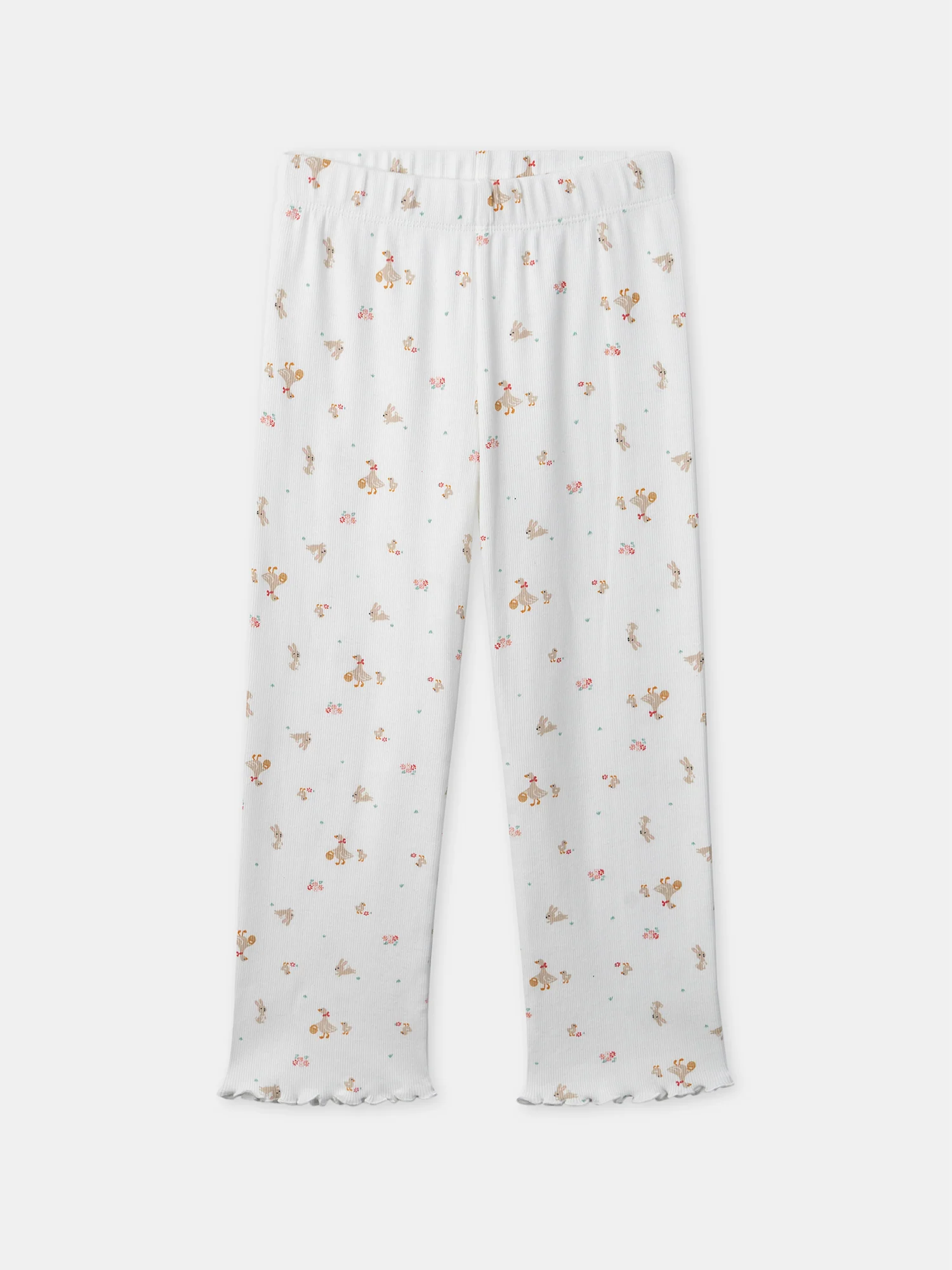 Pigiama ecru con ricami di oche per ragazze - Image 5