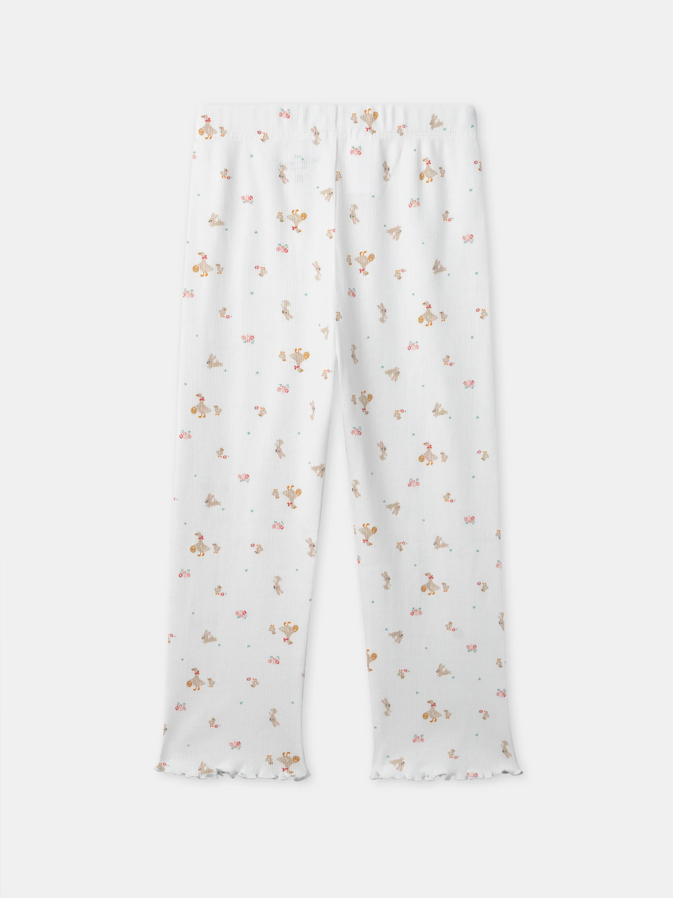 Pigiama ecru con ricami di oche per ragazze - Image 7