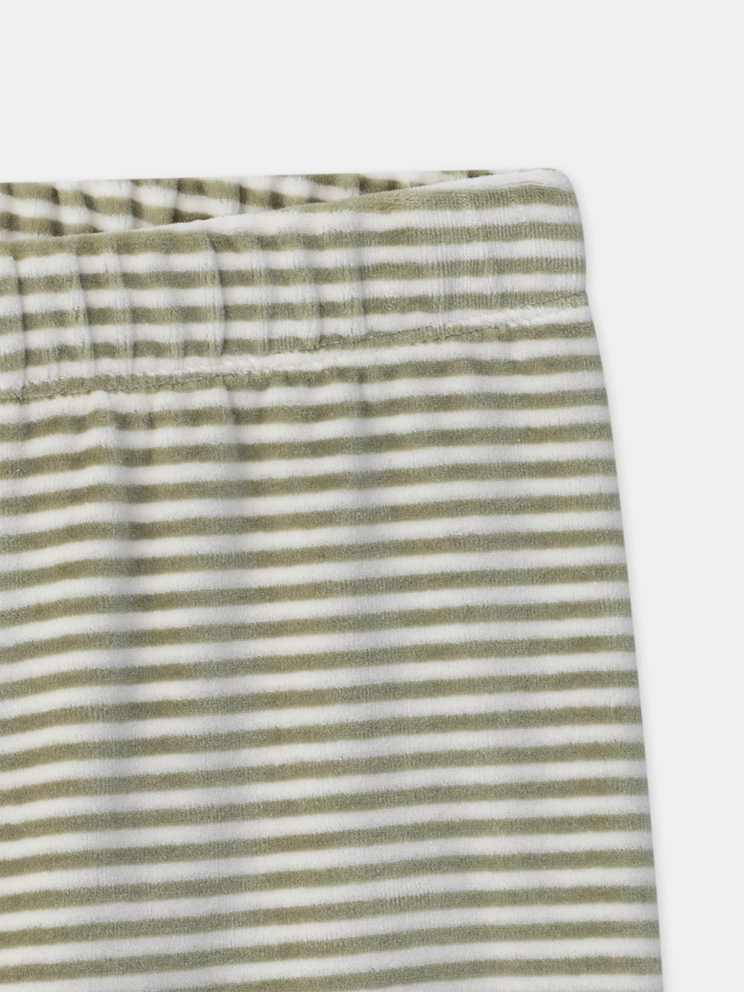 Pigiama ecrù e verde kaki in velluto con stampa di cane per ragazzi - Image 6