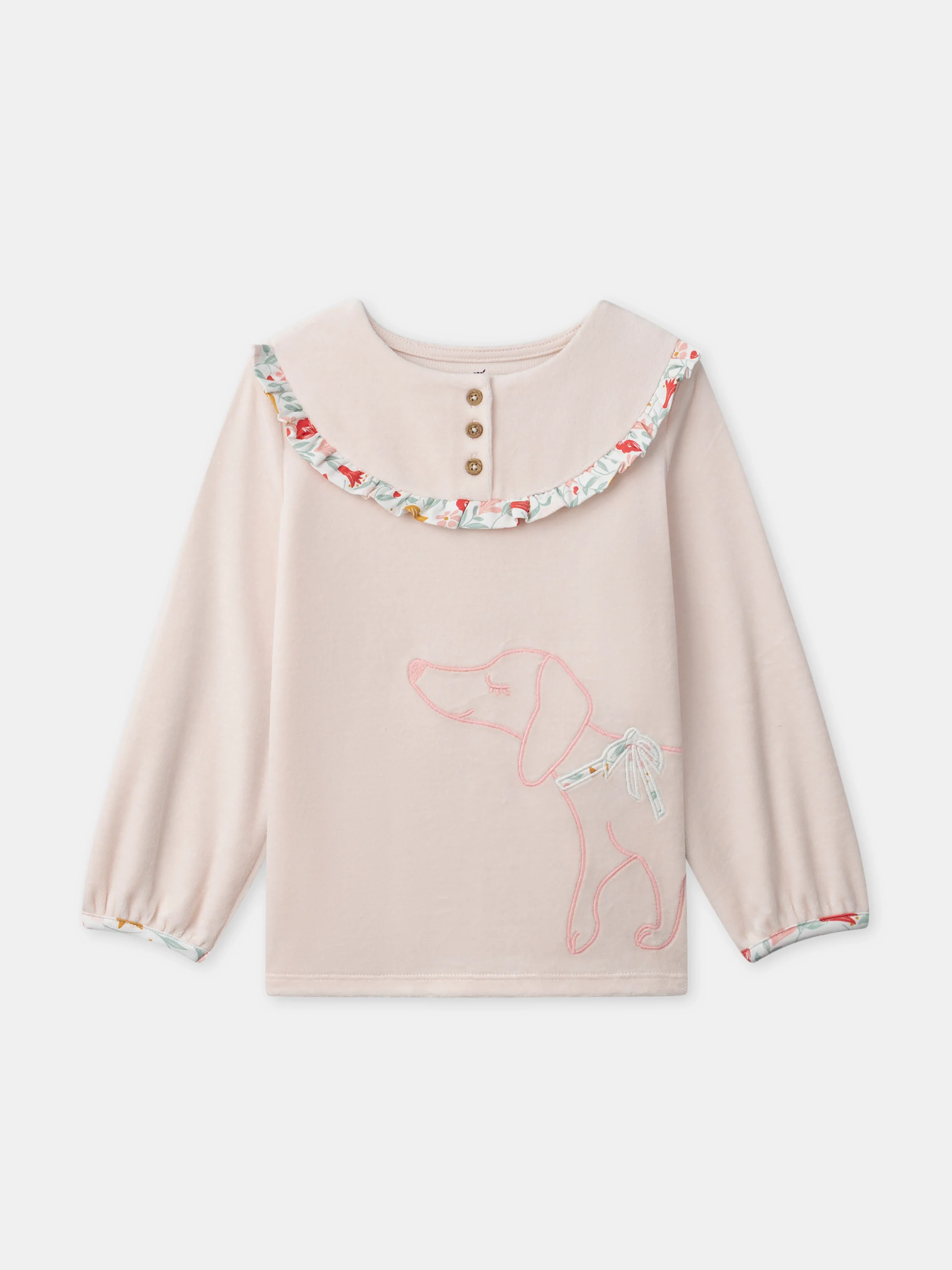 Pigiama in velluto rosa chiaro per ragazze - Image 4