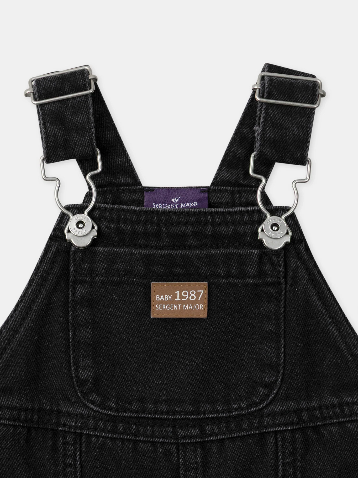 Salopette in denim nero con ricamo di panda Bambino - Image 8