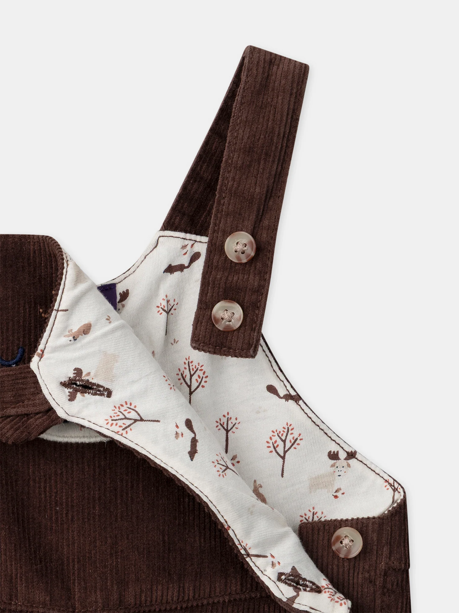 Salopette in velluto marrone scuro per bambino - Image 3