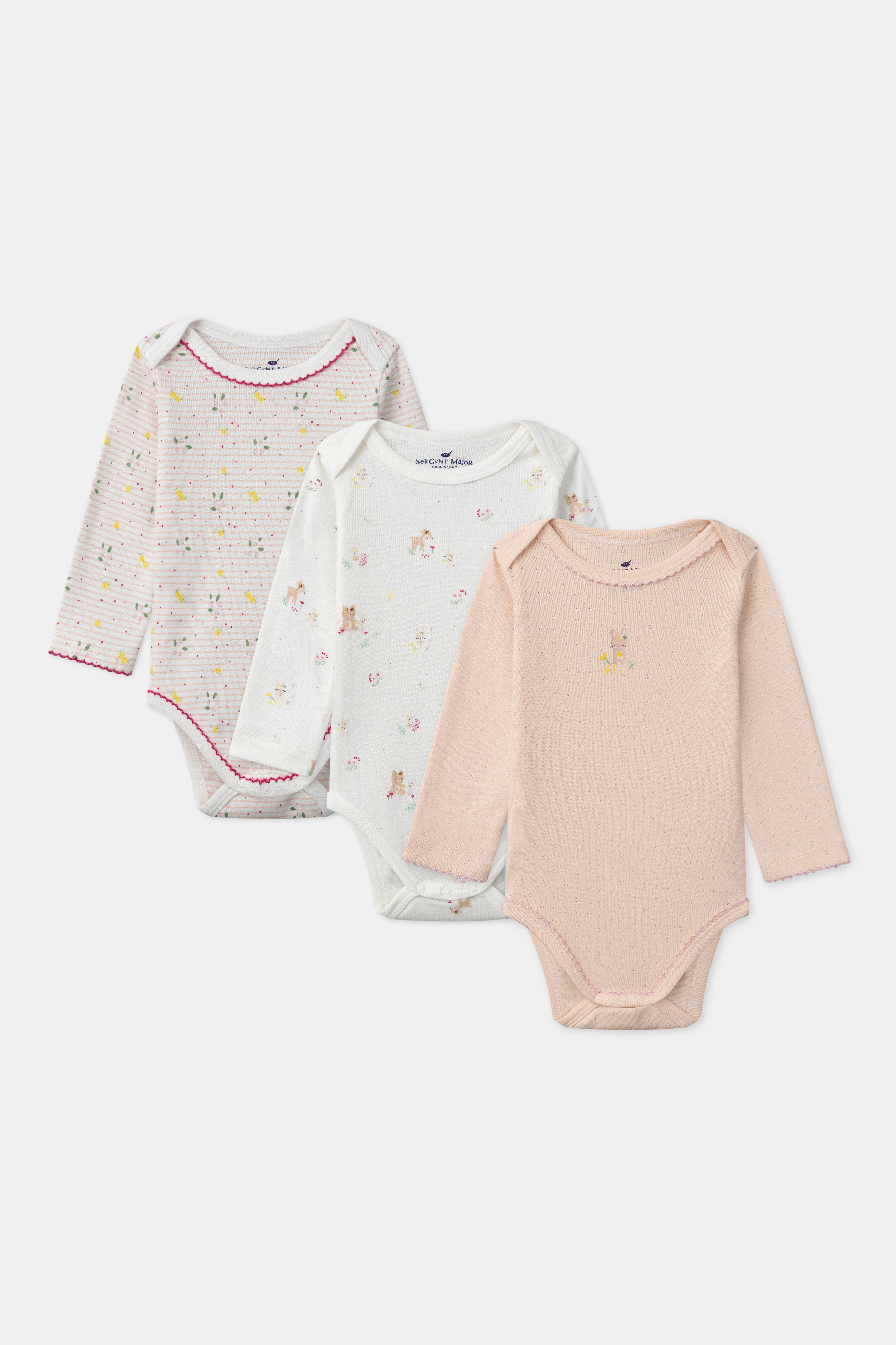 Set di 3 body per bambine, a maniche lunghe, in cotone biologico - Image 11