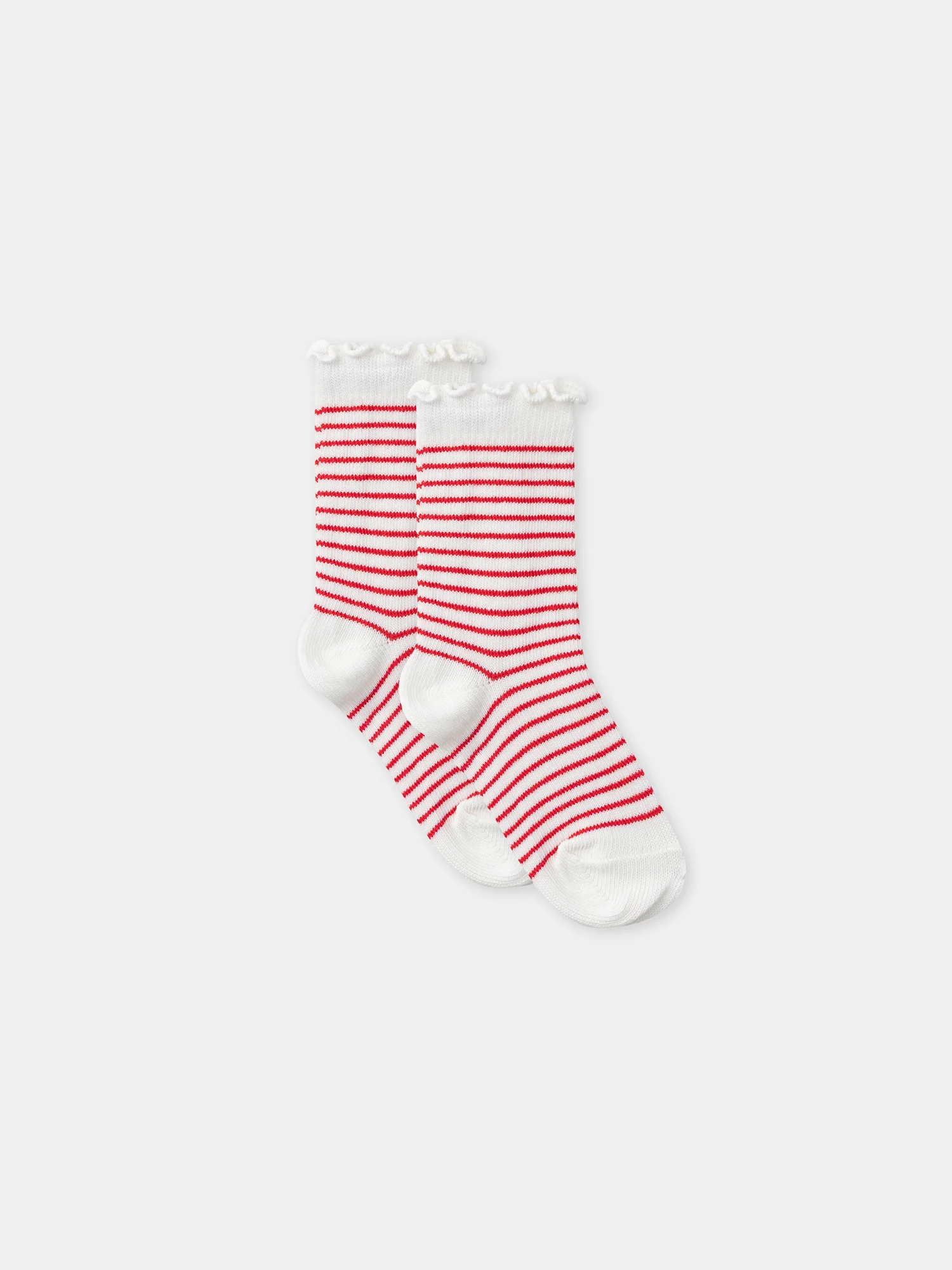 Set di 2 paia di calzini con strisce rosse o fragole per bambina - Image 5