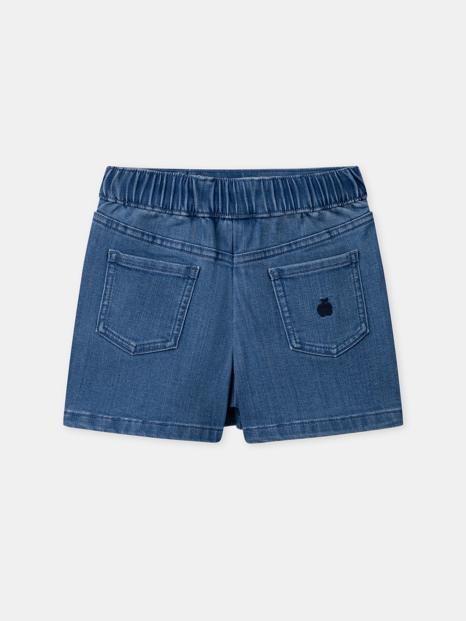 Short in jeans blu pieghettato per ragazze - Image 7