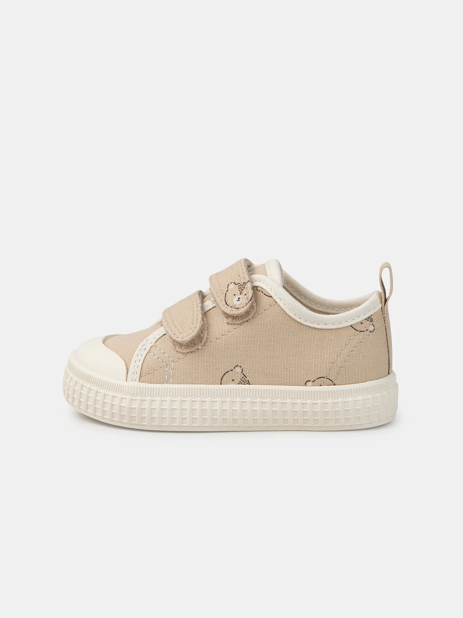 Sneakers beige con stampa di orsetto per bambini - Image 3
