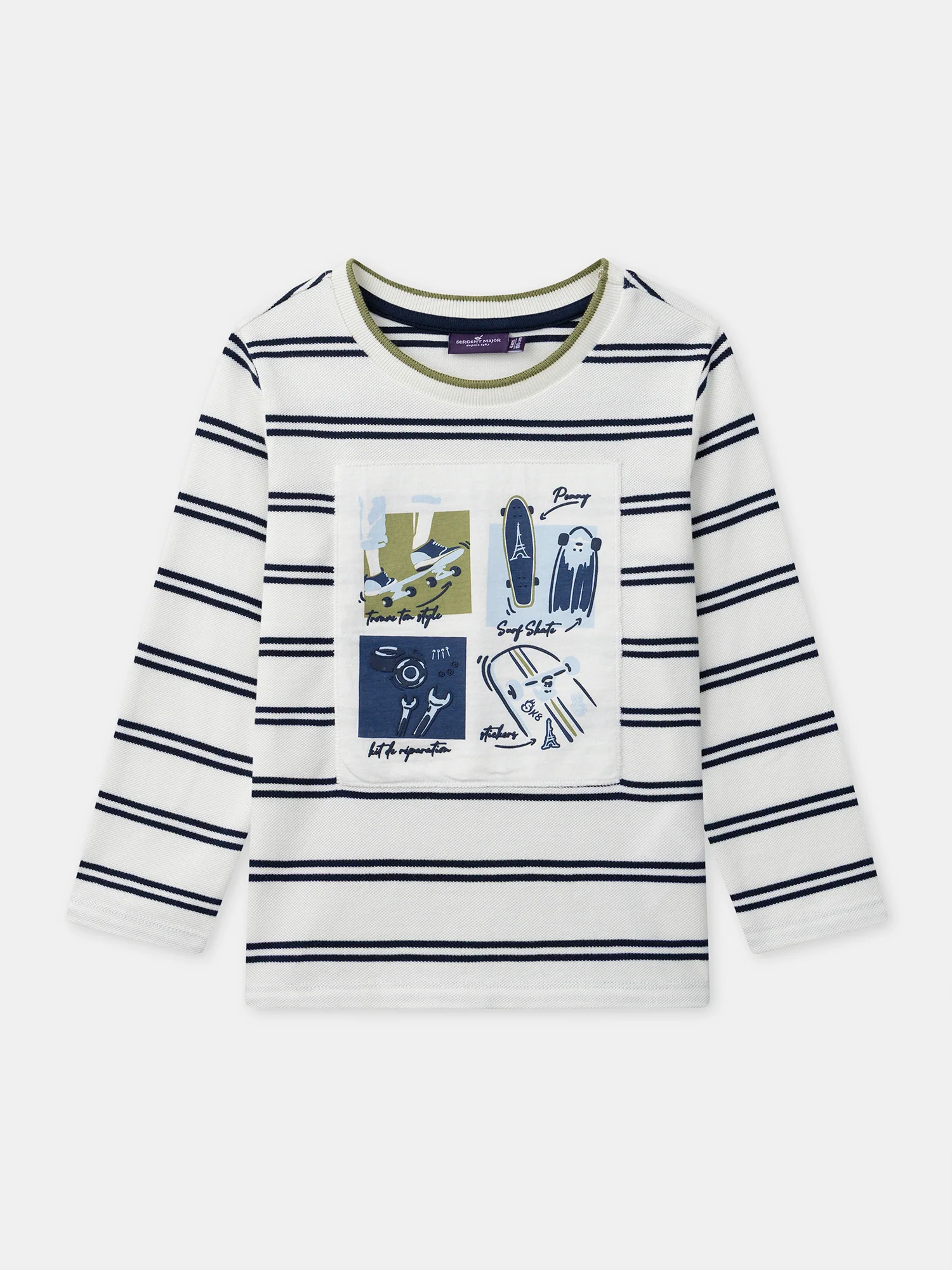 T-shirt a Strisce a Maniche Lunghe Bambino - Image 5