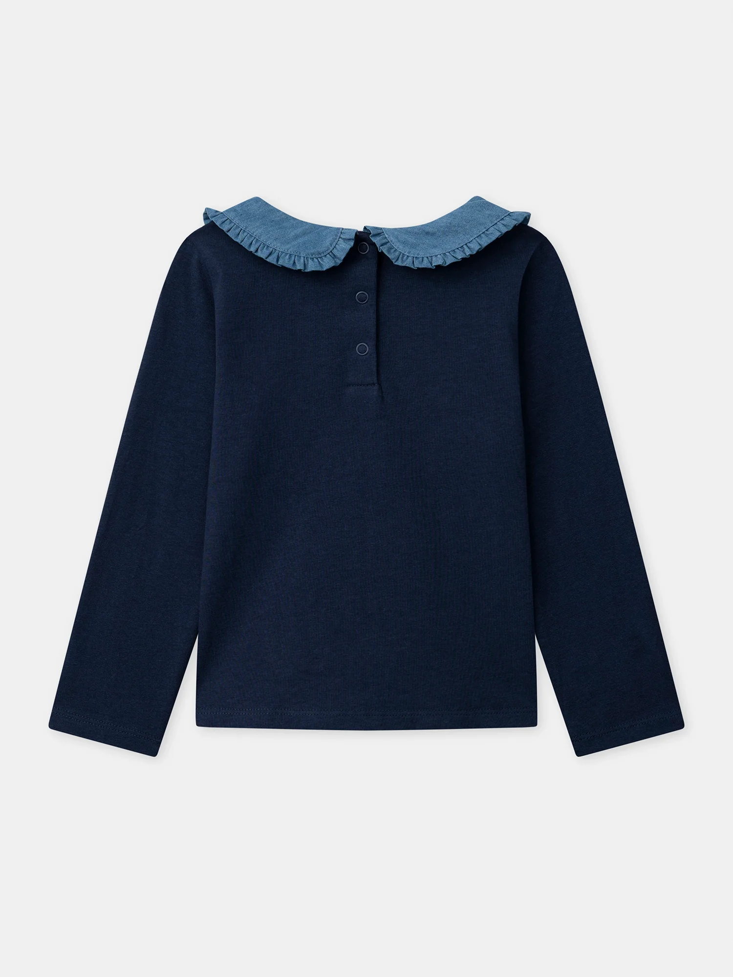 T-shirt blu marino con stampa di gatto per ragazze - Image 5