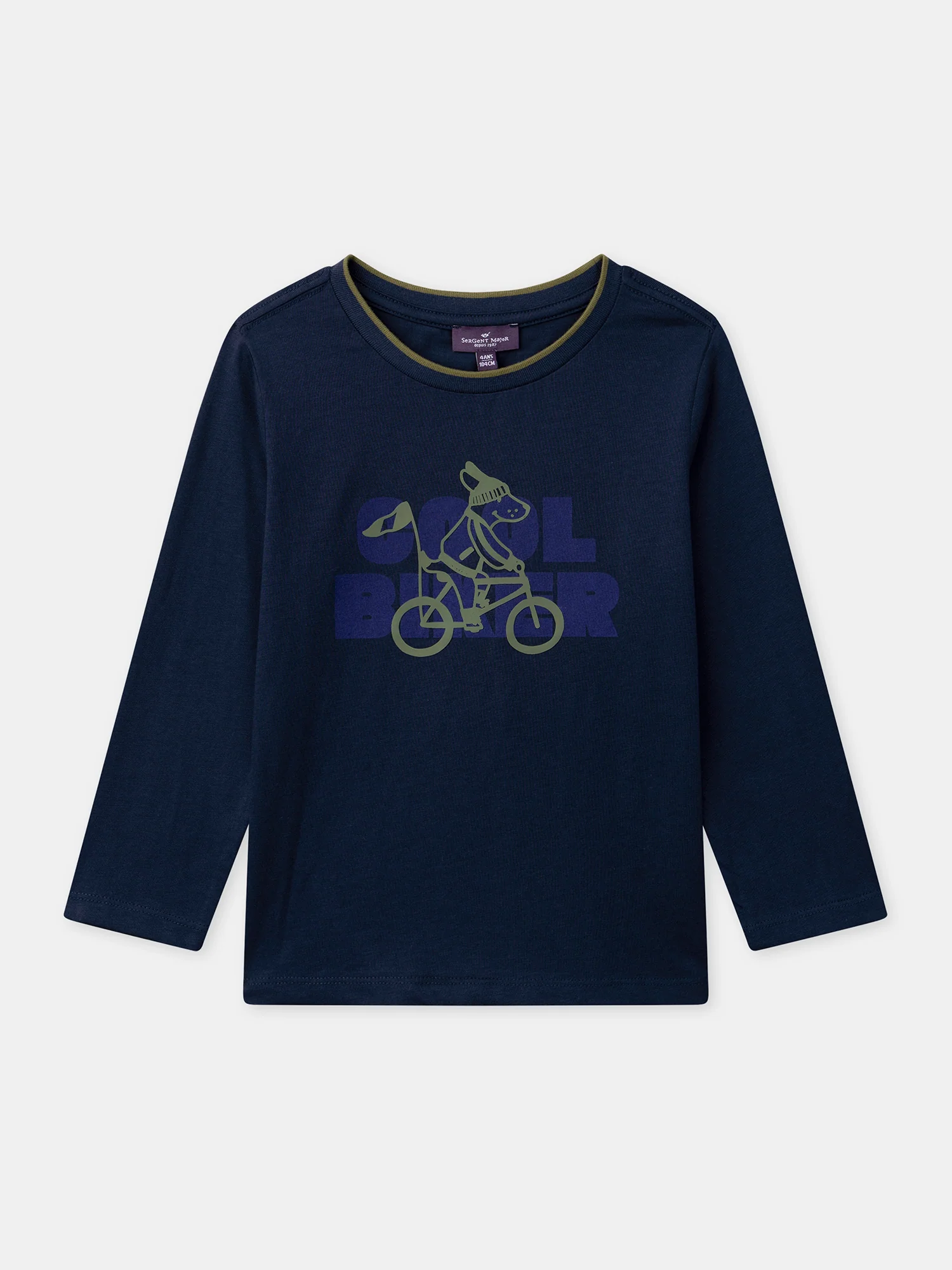 T-shirt blu scuro stampata con cane per bambino - Image 3