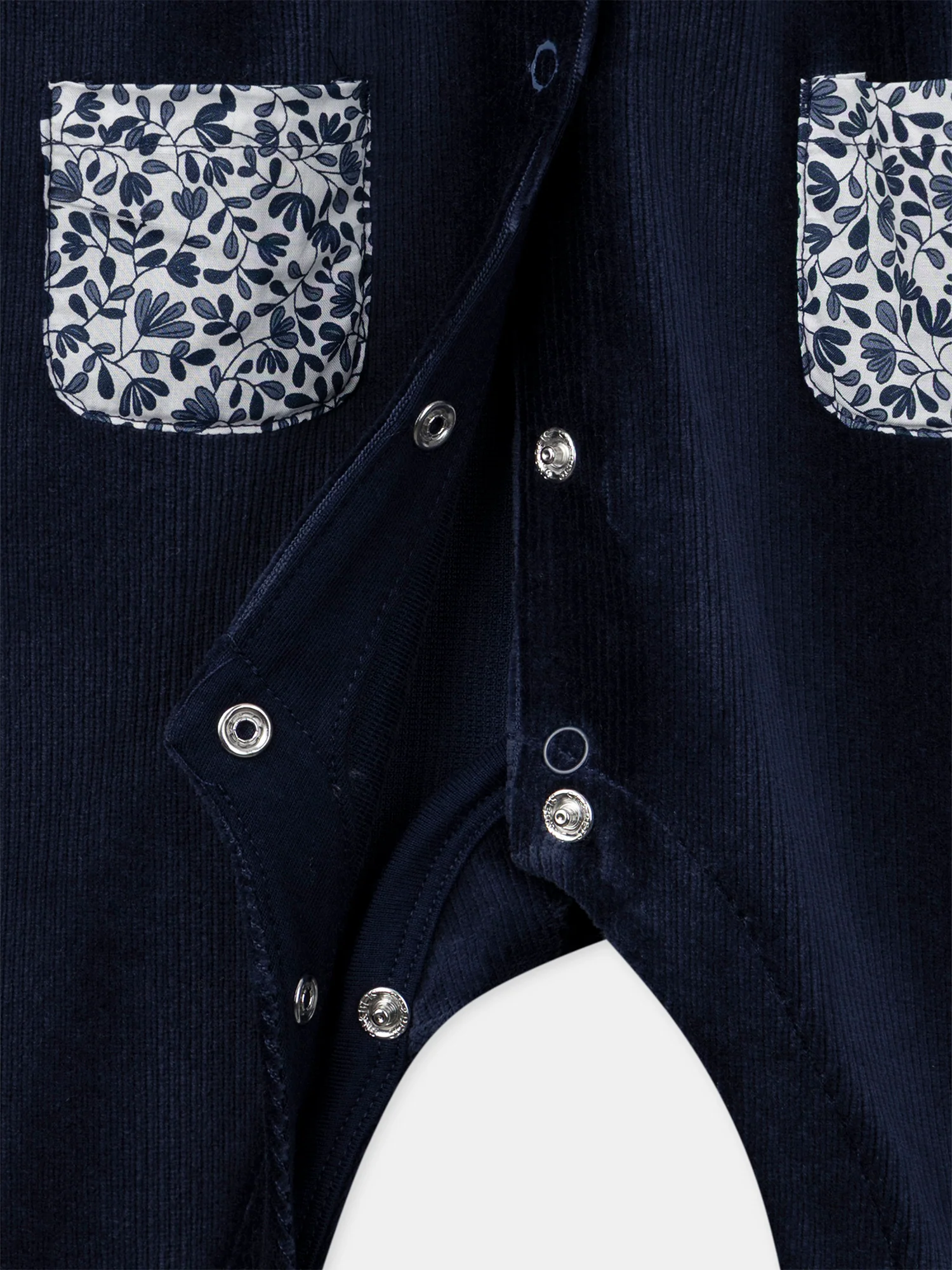 Tuta blu navy con stampa floreale per bambina - Image 4